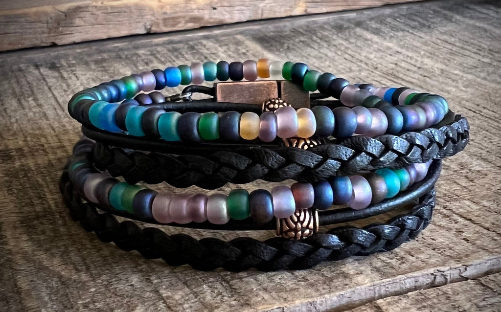 Wanderlust Multi Layered Beaded Bohemian Leather Wrap Bracelet