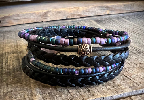 BohoWrapFrancesca Artisan Leather Wrap Bracelet Multi Layered Wanderlust