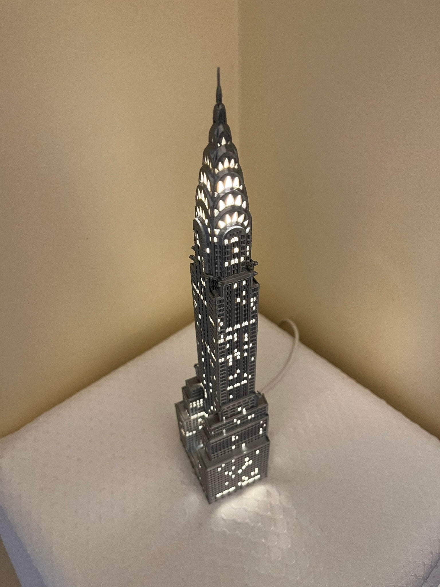 StarsoftheCity Chrysler Building Light-Up 3D Printed Model Small