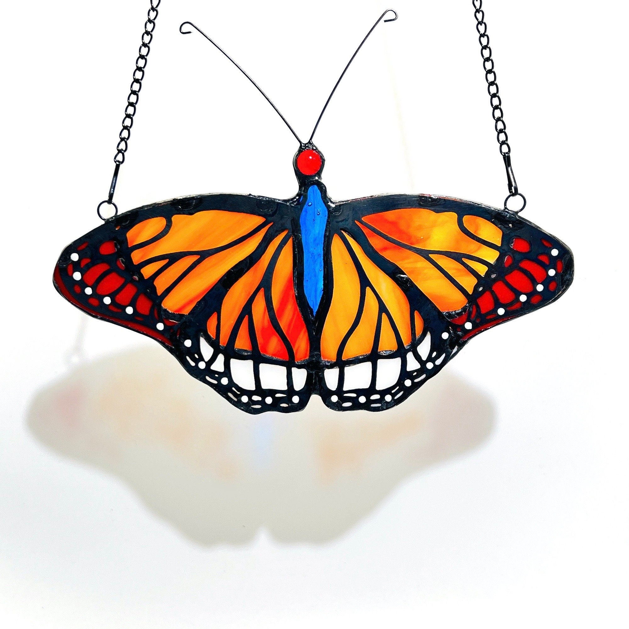 RainLine Monarch Butterfly Stained Glass Window Hanging Suncatcher
