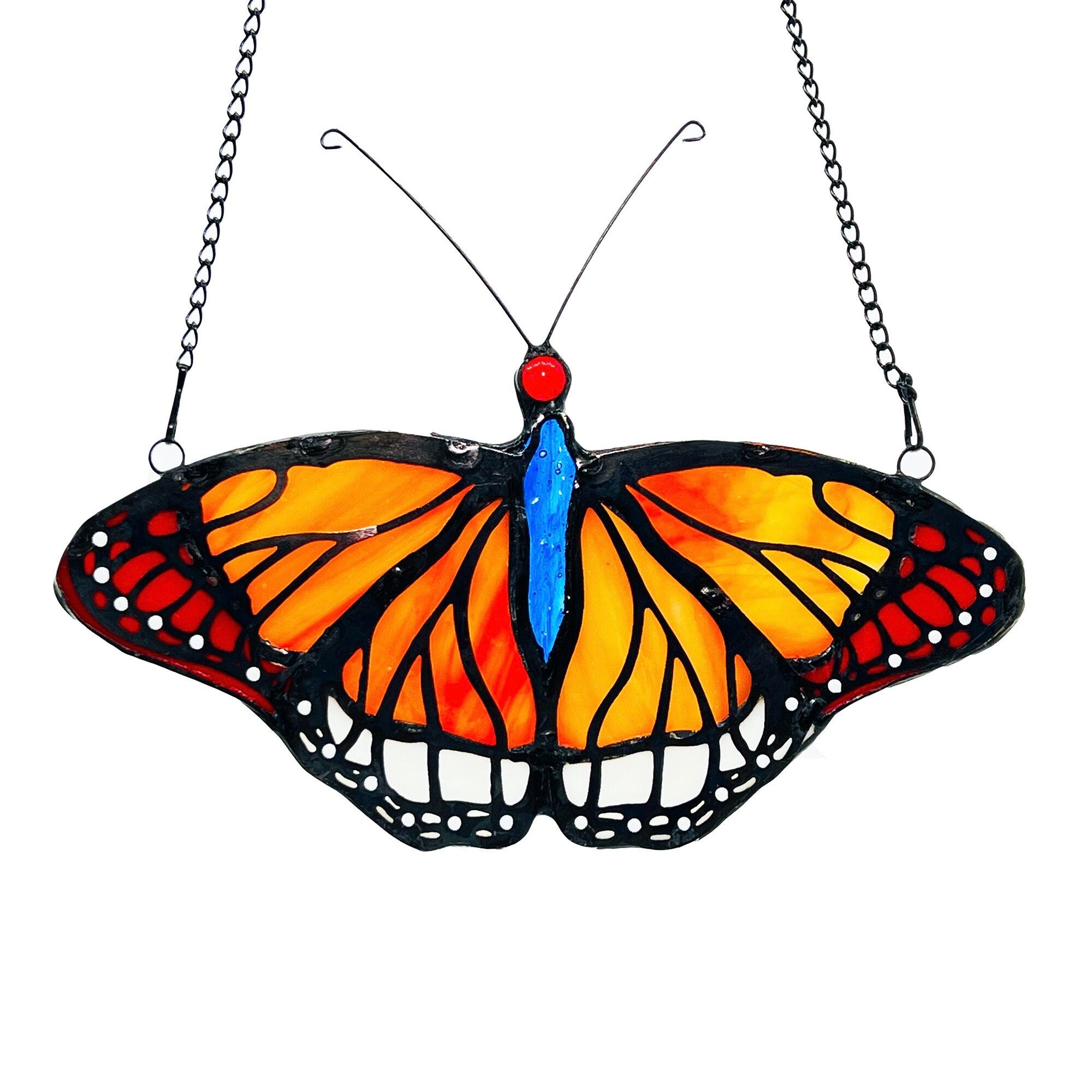 RainLine Monarch Butterfly Stained Glass Window Hanging Suncatcher