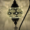 MoslandHome Handmade Turkish Mosaic Table Lamp Swan Neck Glass