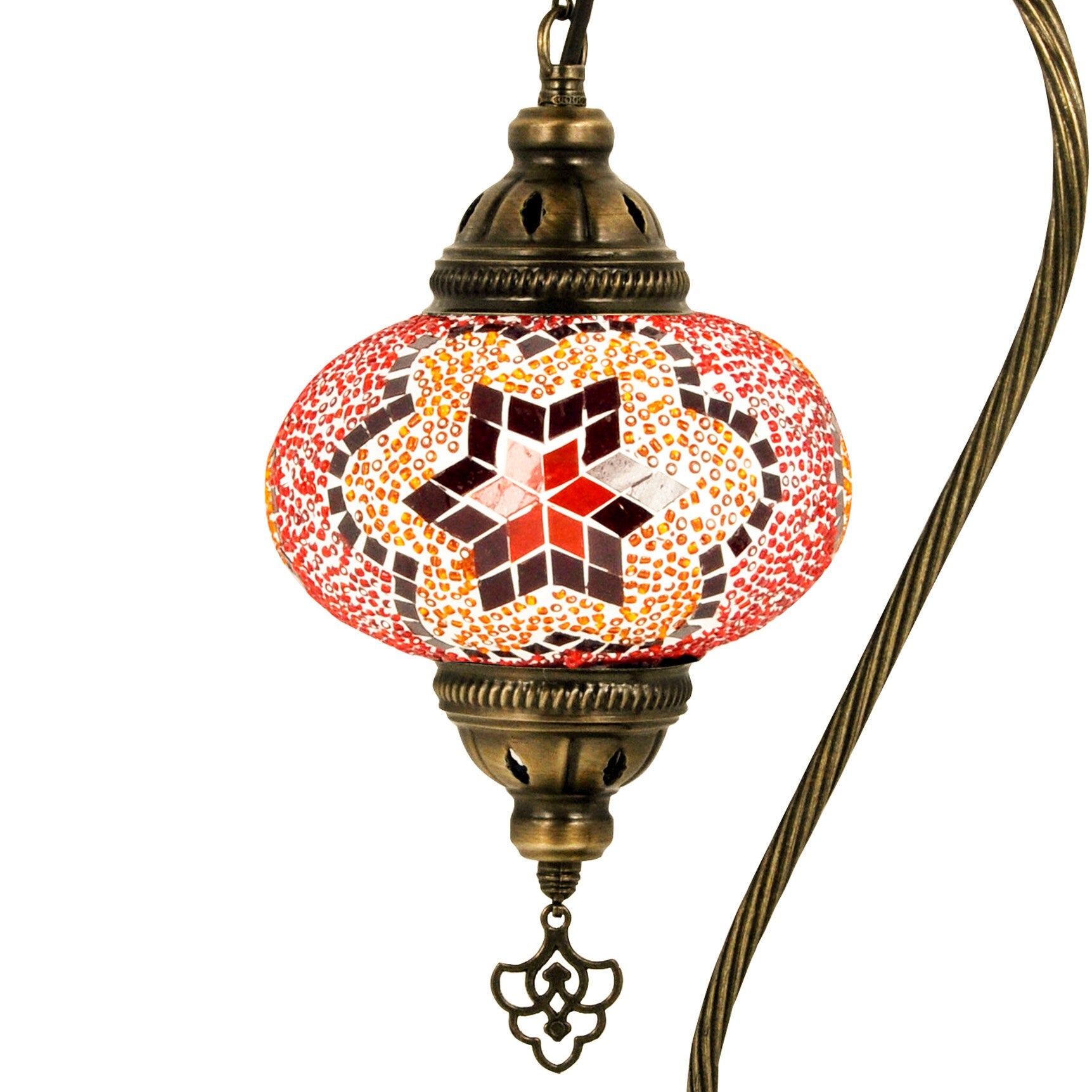 MoslandHome Handmade Turkish Mosaic Lamp Swan Neck Bedside Table Lamp