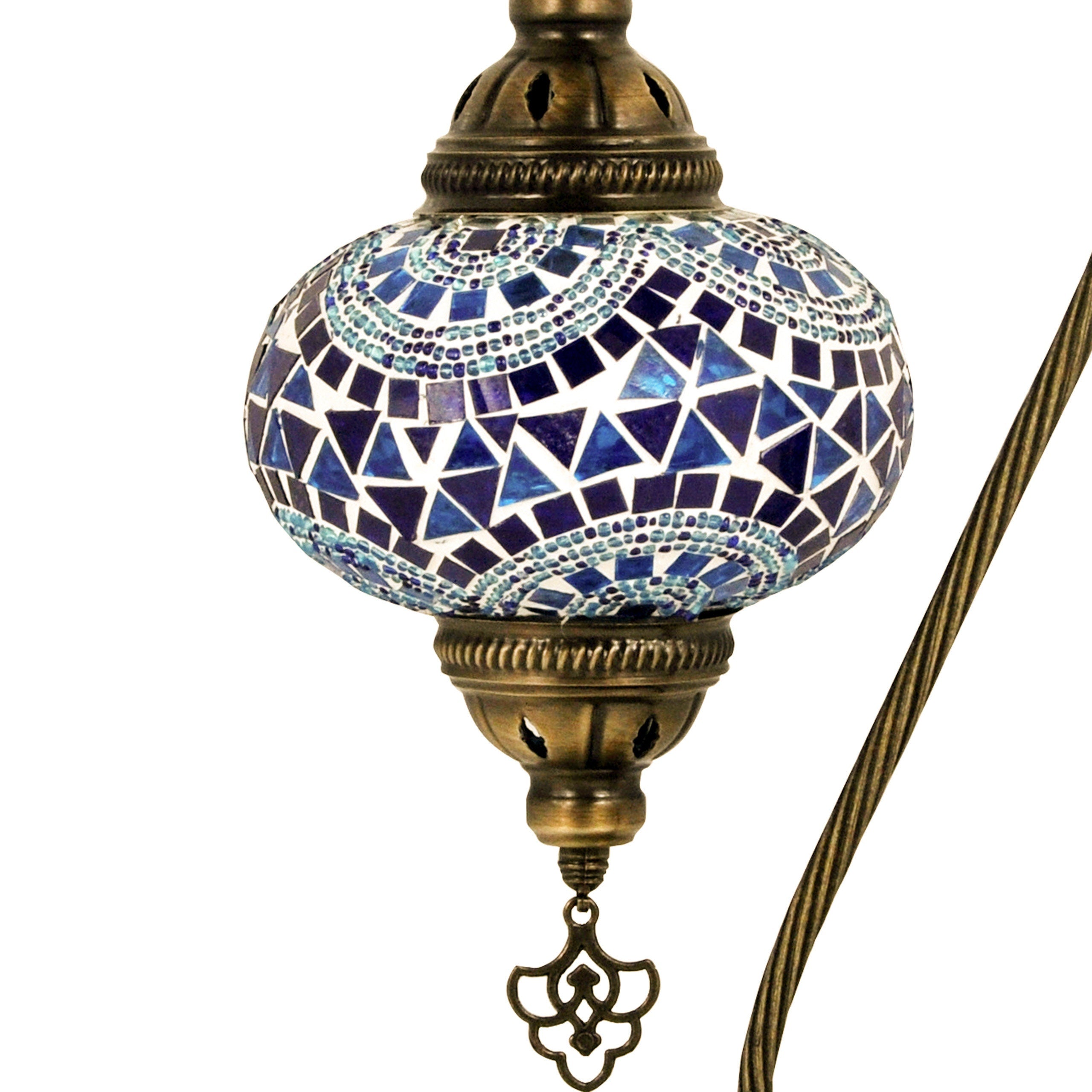 MoslandHome Handmade Turkish Mosaic Swan Neck Table Lamp Mosaic Glass