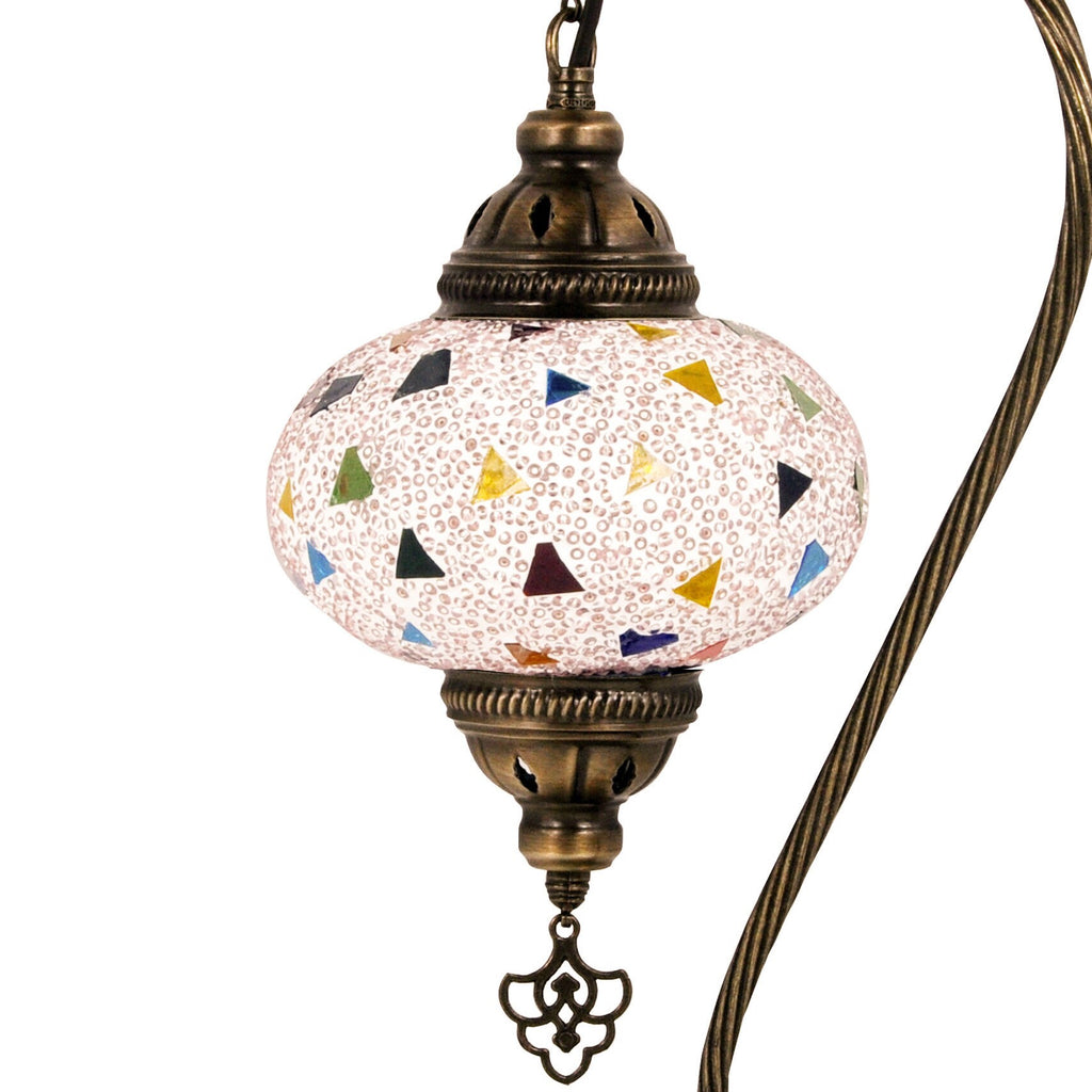 MoslandHome Turkish Mosaic Table Lamp Swan Neck 17cm