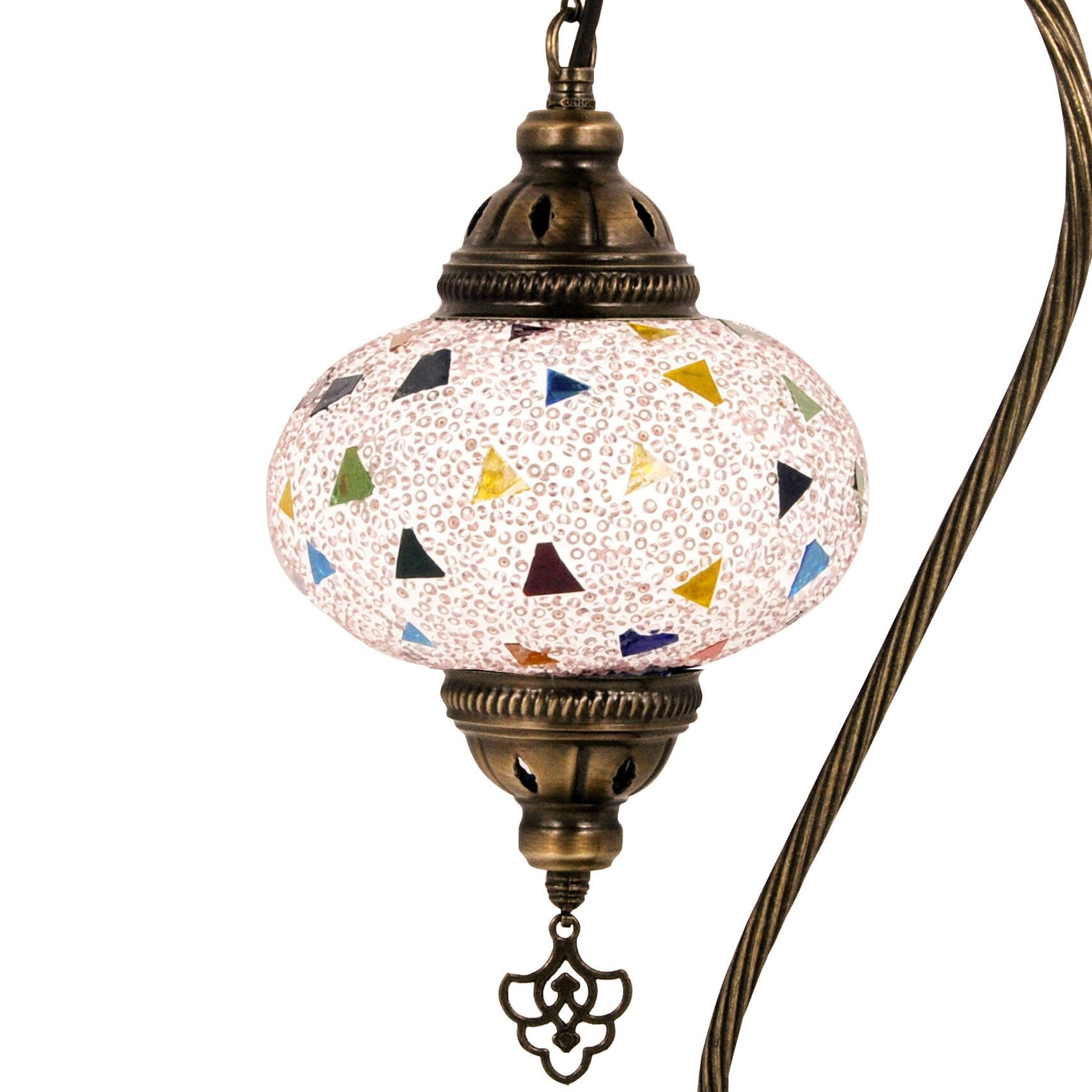 MoslandHome Turkish Mosaic Table Lamp Swan Neck 17cm