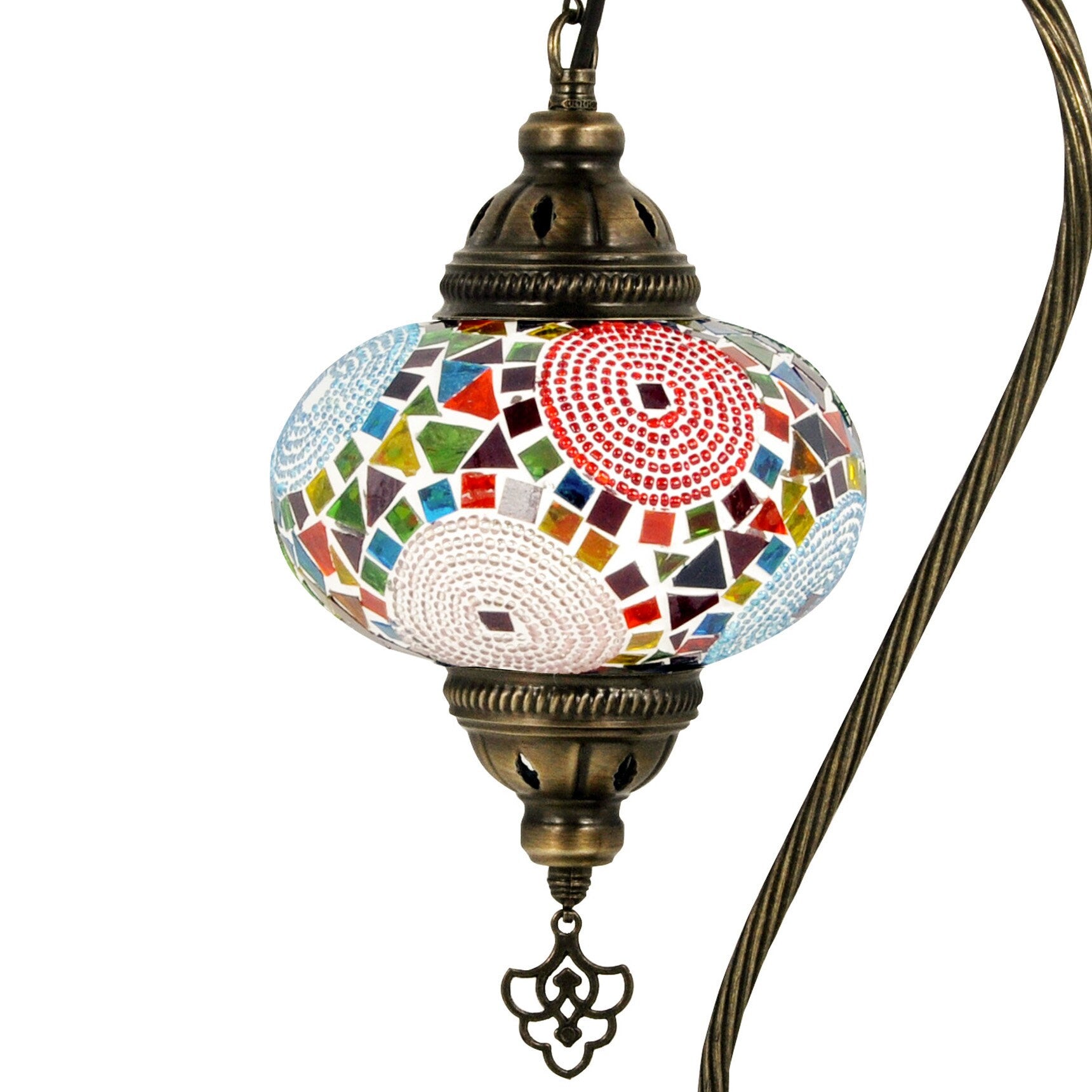 MoslandHome Handmade Turkish Mosaic Swan Neck Table Lamp
