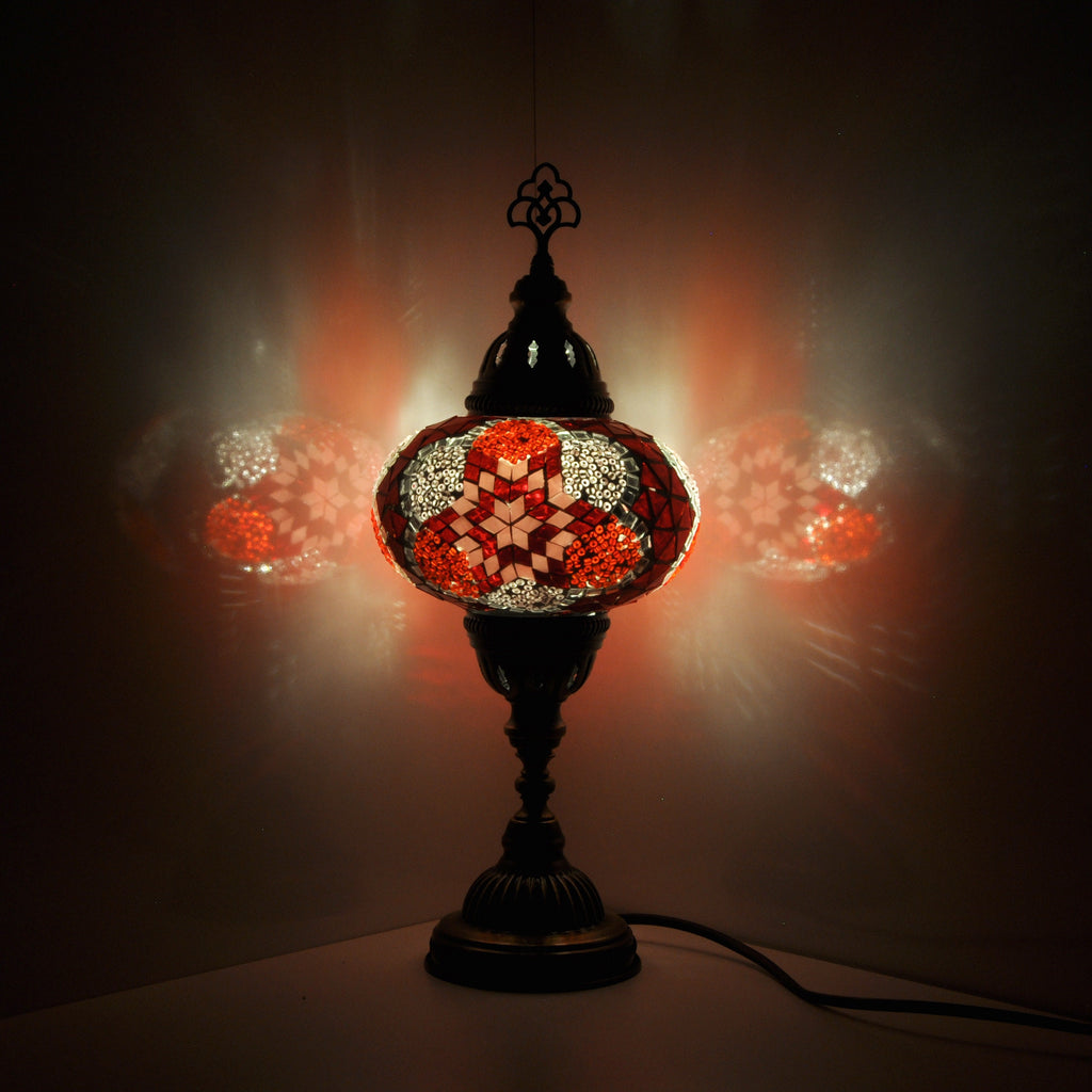 MoslandHome Handmade Turkish Mosaic Table Lamp 6.5in Globe