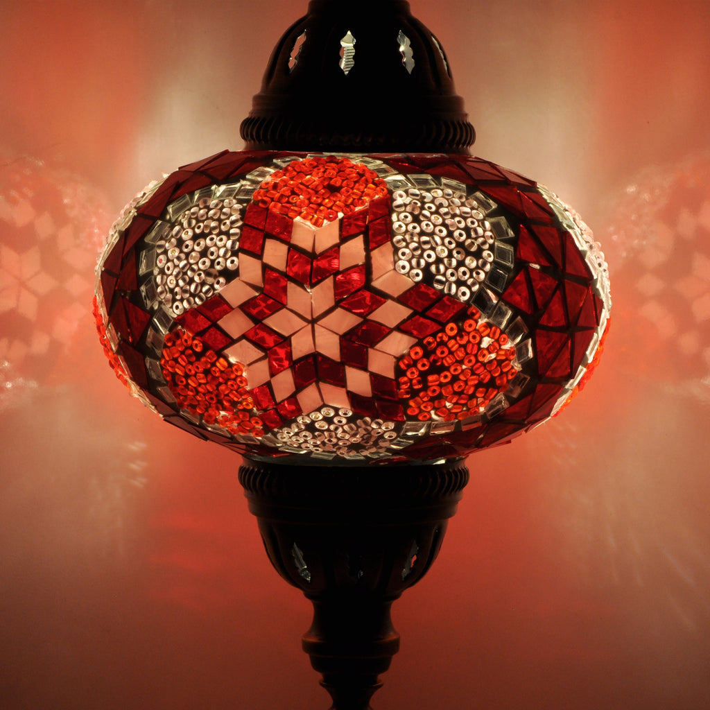MoslandHome Handmade Turkish Mosaic Table Lamp 6.5in Globe