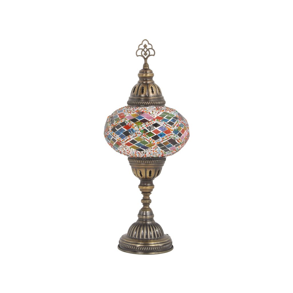 MoslandHome Handmade Turkish Mosaic Table Lamp Bohemian 6.5in
