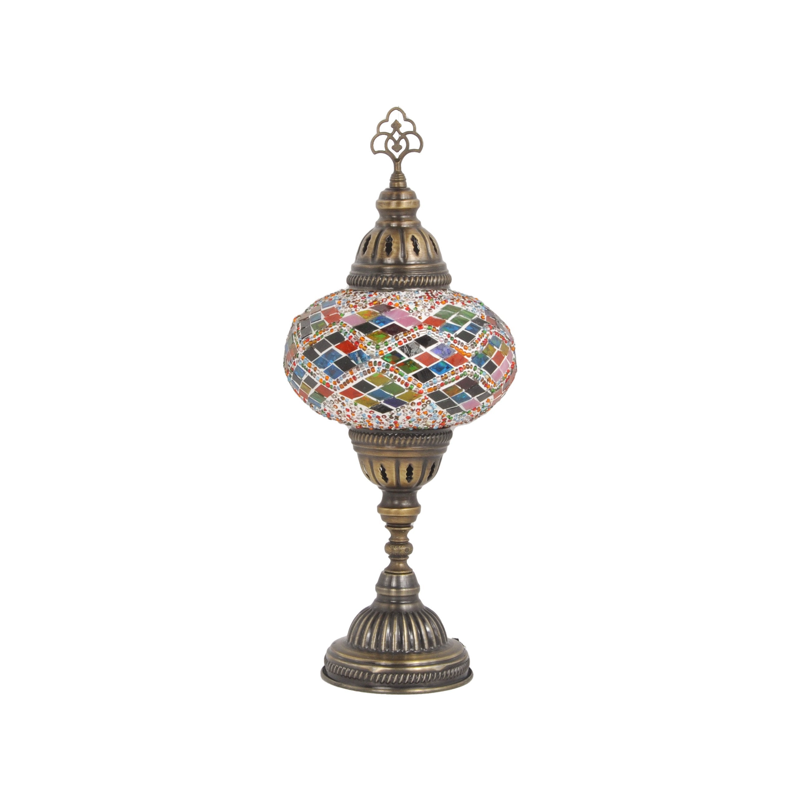 MoslandHome Handmade Turkish Mosaic Table Lamp Bohemian 6.5in