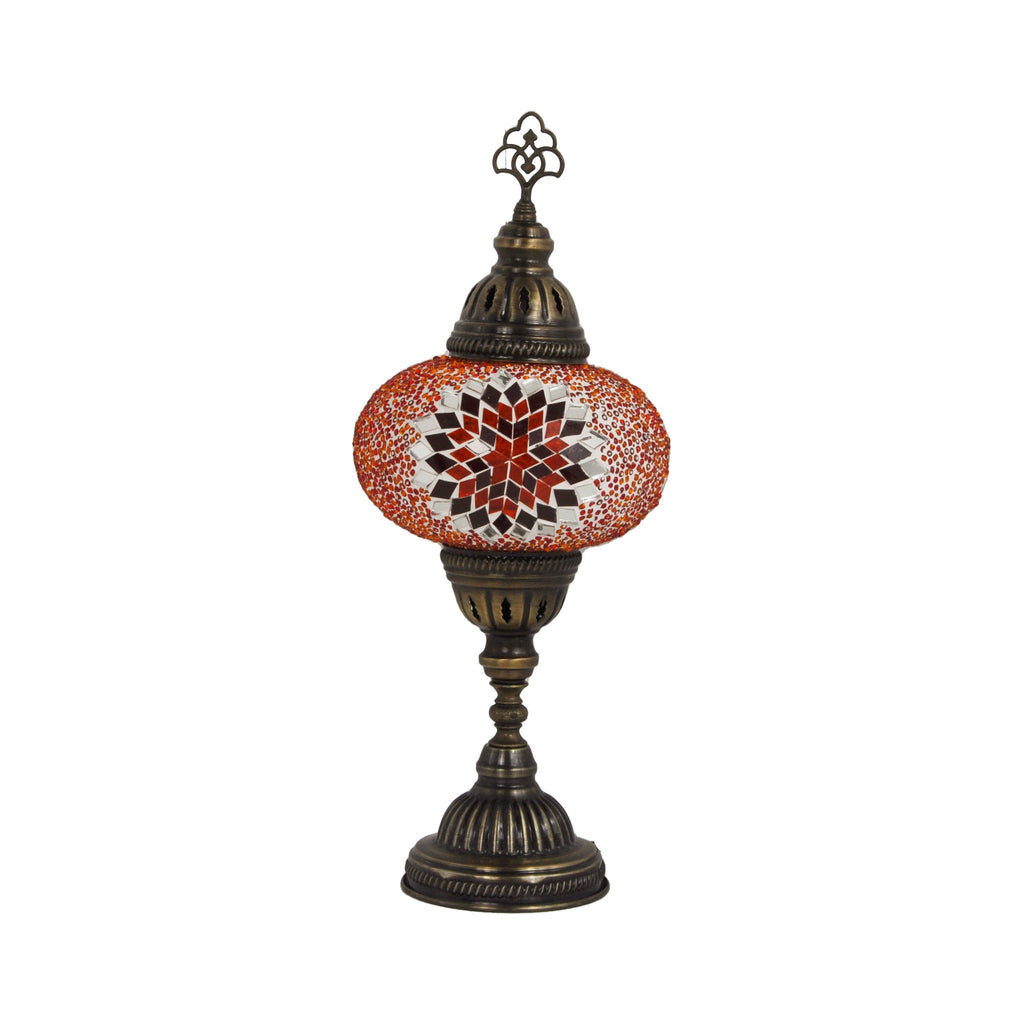 MoslandHome Handmade Turkish Mosaic Table Lamp Bohemian Night Light 6.5in Globe