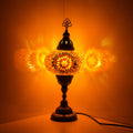 MoslandHome Handmade Turkish Mosaic Table Lamp Bohemian Night Light 6.5in Globe