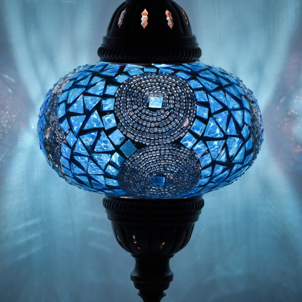 MoslandHome Handmade Turkish Mosaic Table Lamp Bohemian 6.5in