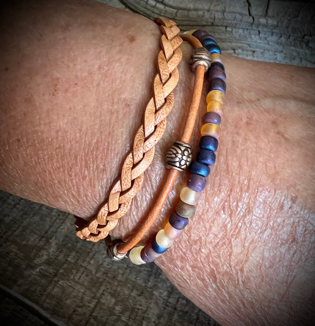BohoWrapFrancesca Earthy Boho Wrap Bracelet Urban Hippie Magnetic Clasp