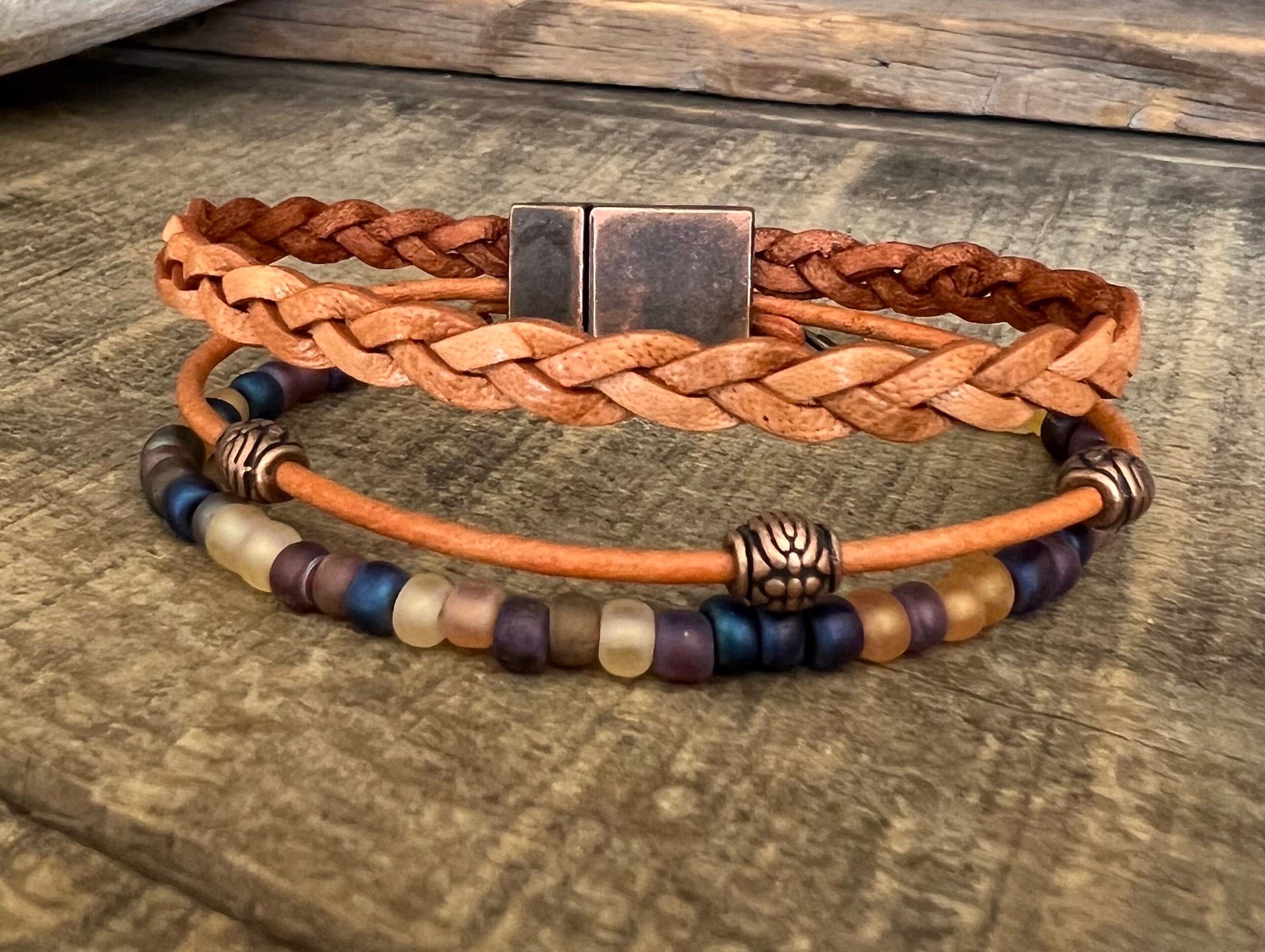 BohoWrapFrancesca Earthy Boho Wrap Bracelet Urban Hippie Magnetic Clasp