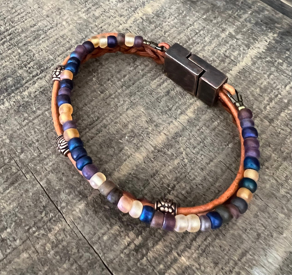 BohoWrapFrancesca Earthy Boho Wrap Bracelet Urban Hippie Magnetic Clasp