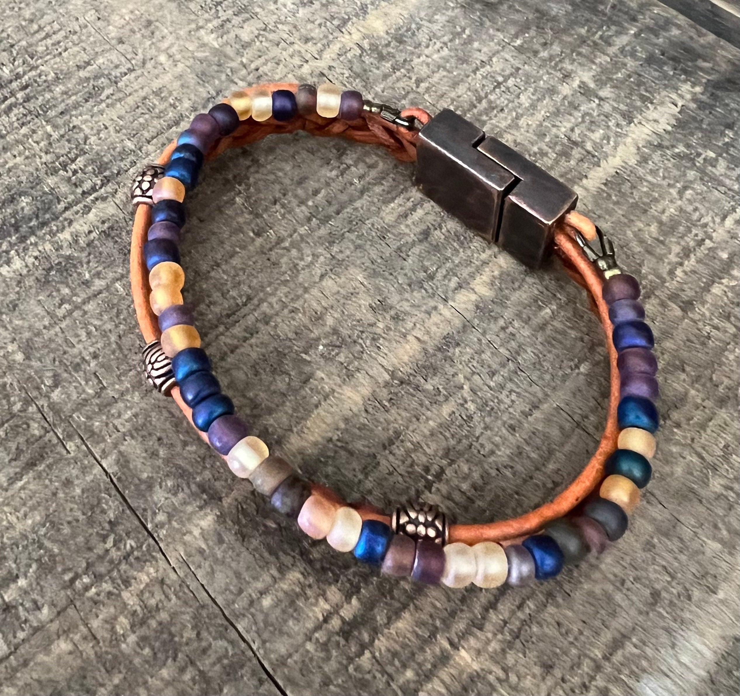 BohoWrapFrancesca Earthy Boho Wrap Bracelet Urban Hippie Magnetic Clasp