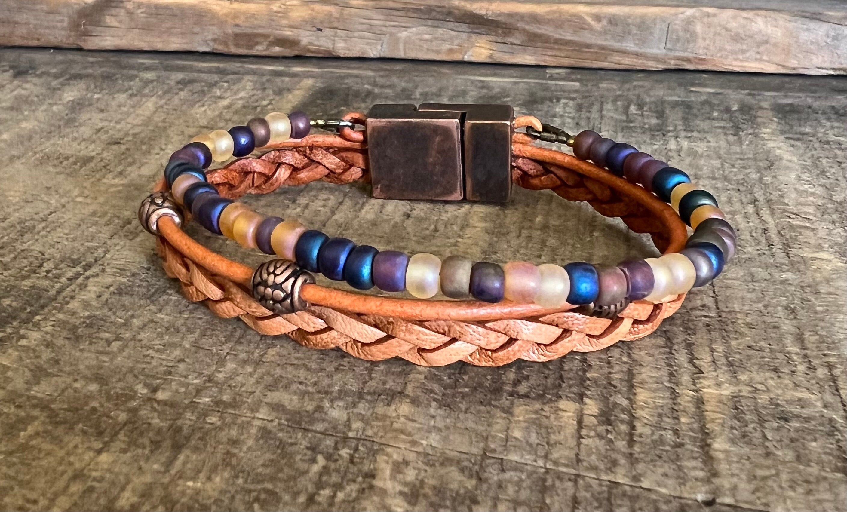 BohoWrapFrancesca Earthy Boho Wrap Bracelet Urban Hippie Magnetic Clasp