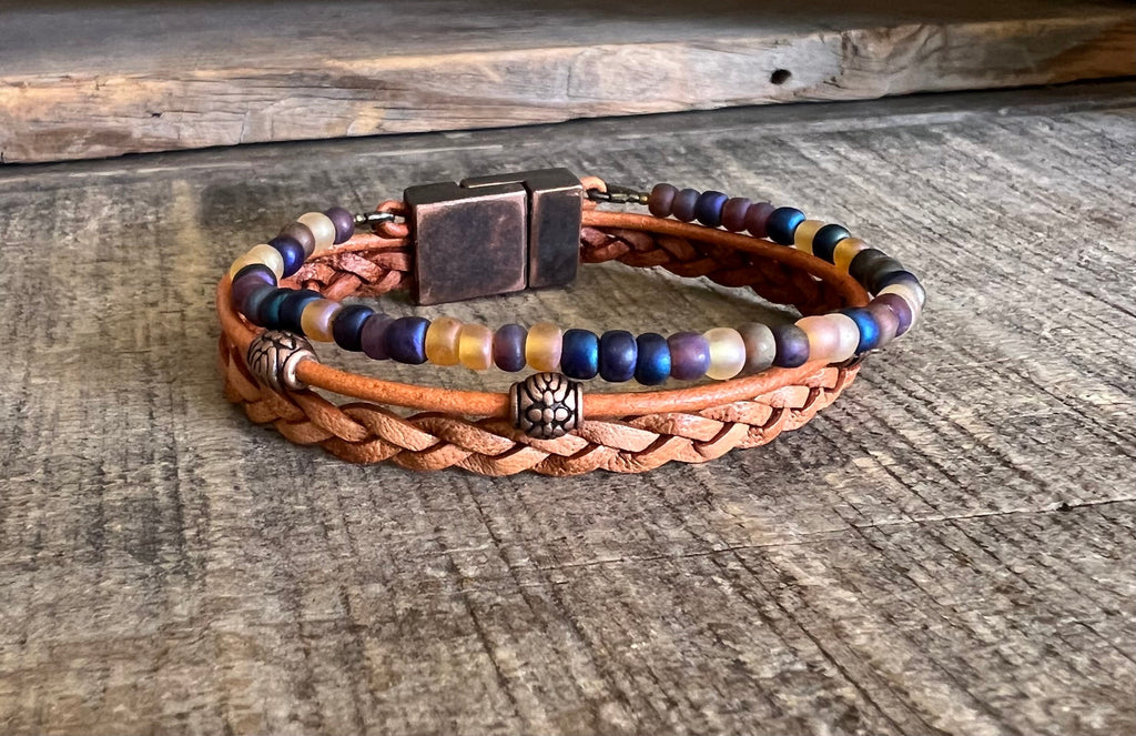 BohoWrapFrancesca Earthy Boho Wrap Bracelet Urban Hippie Magnetic Clasp