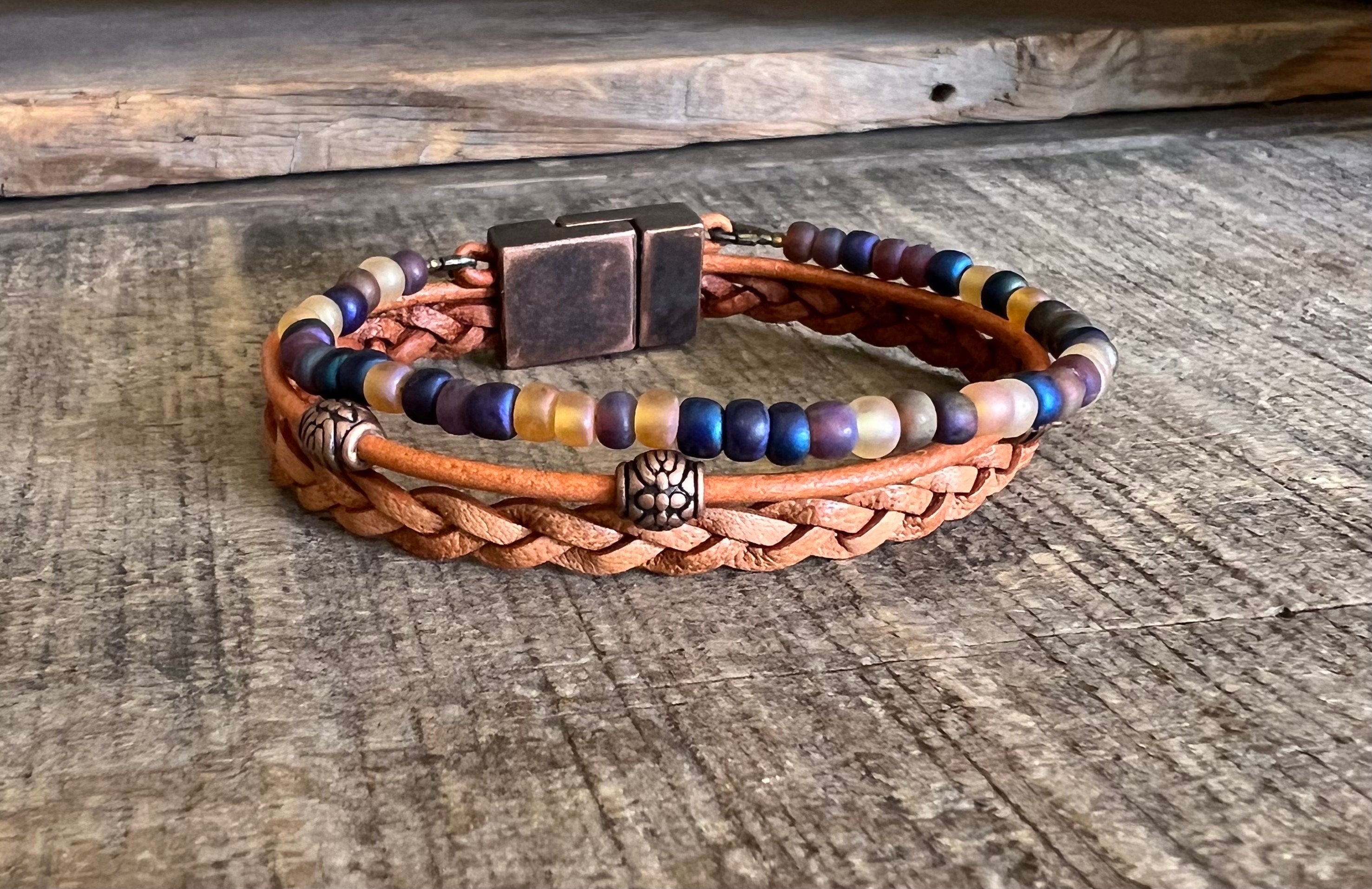 BohoWrapFrancesca Earthy Boho Wrap Bracelet Urban Hippie Magnetic Clasp