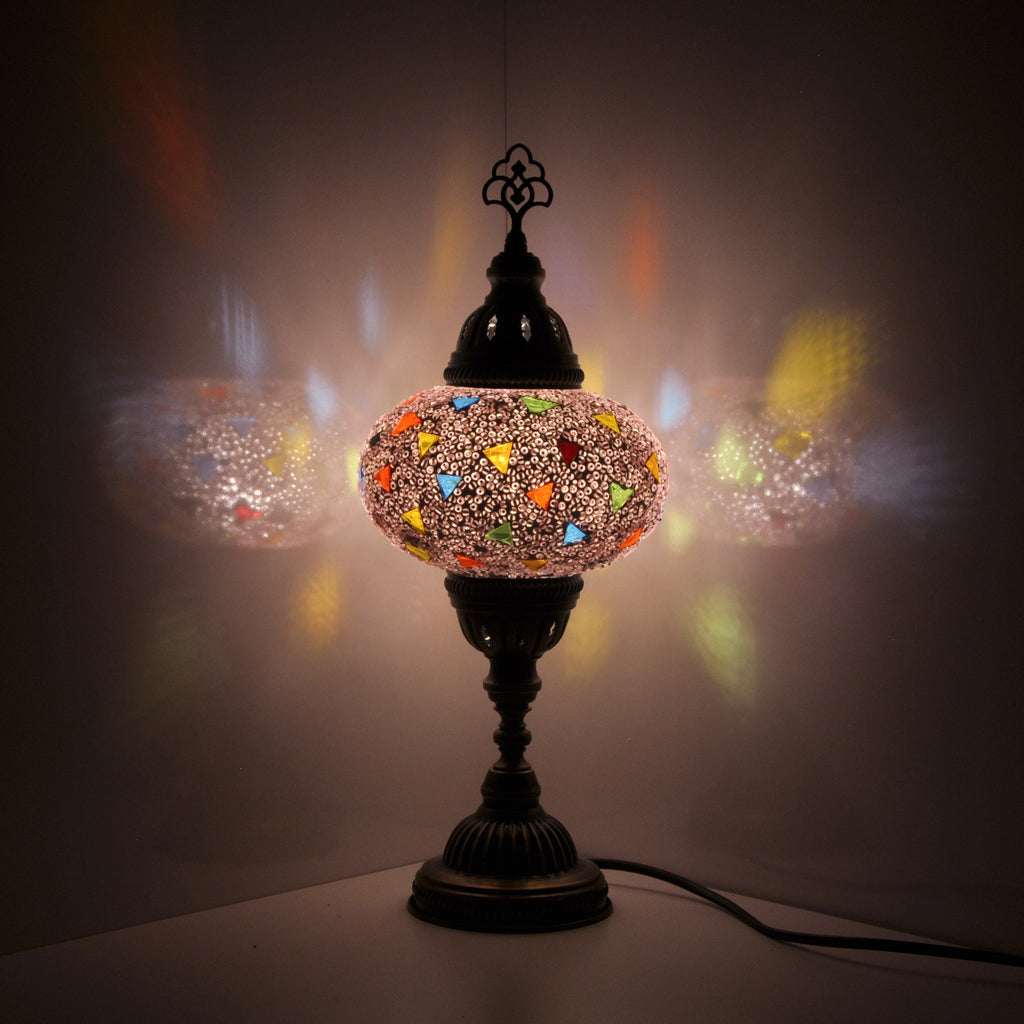 MoslandHome Handmade Turkish Mosaic Table Lamp Bohemian 13.8in
