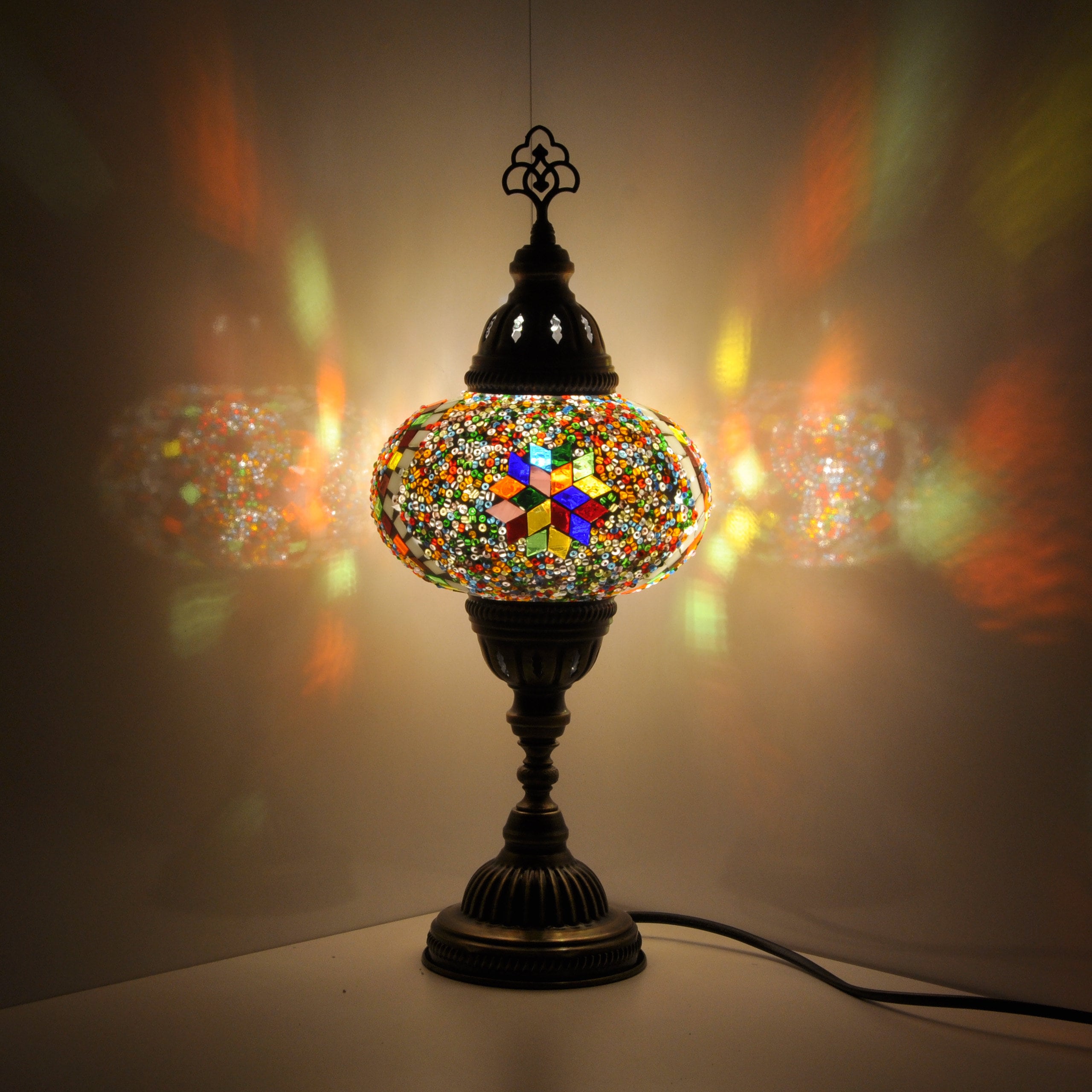 MoslandHome Handmade Turkish Mosaic Table Lamp Bohemian