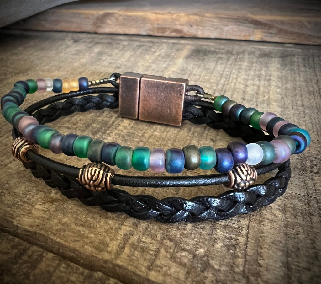BohoWrapFrancesca Earthy Boho Wrap Bracelet with Magnetic Clasp