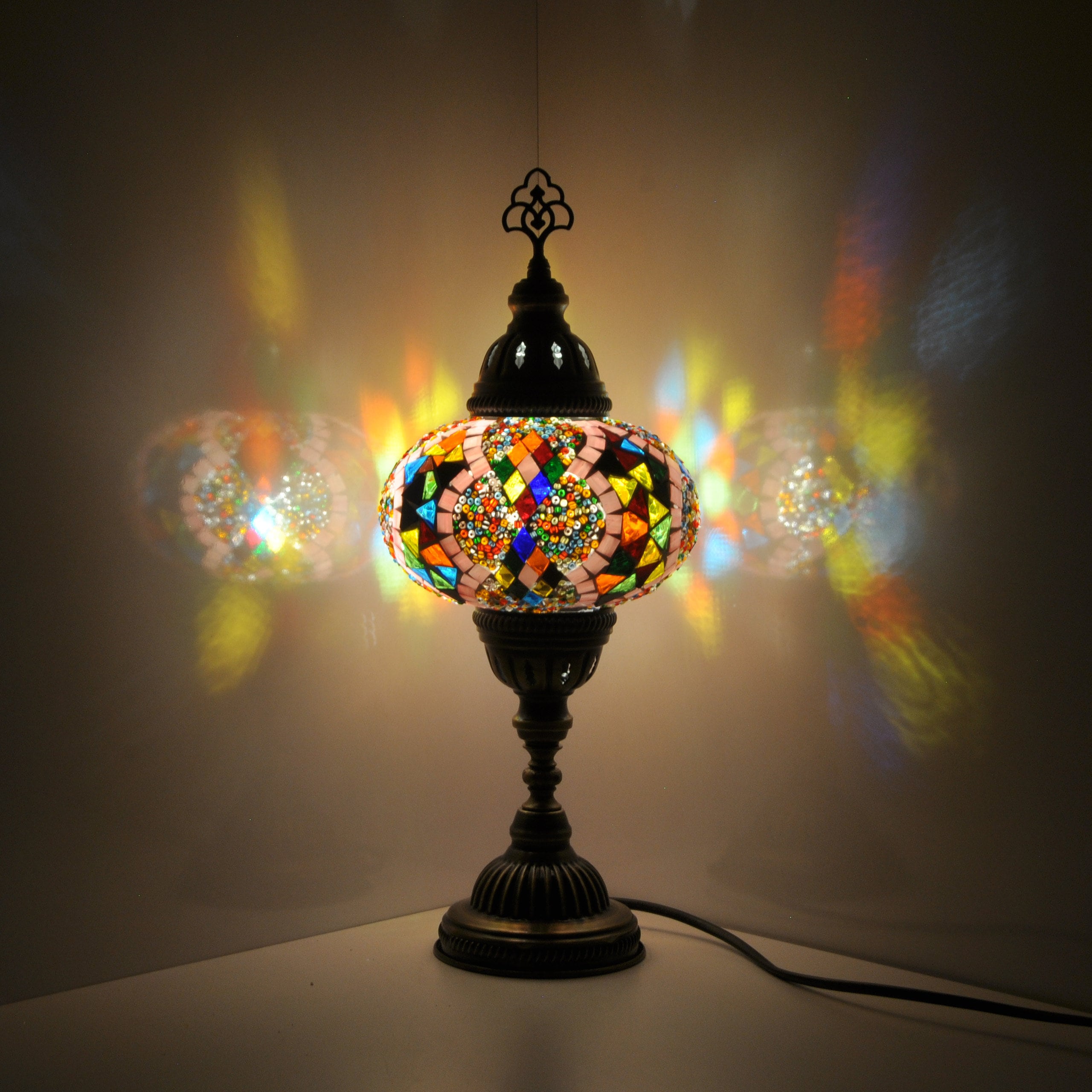 MoslandHome Handmade Turkish Mosaic Lamp 6.5in Diameter