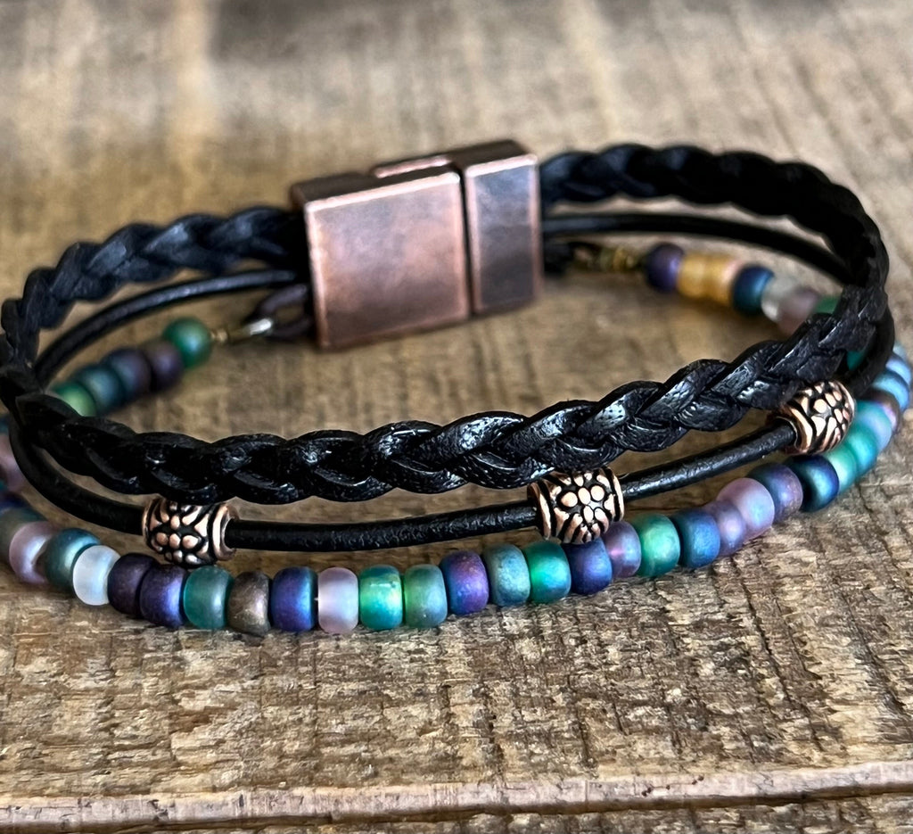 BohoWrapFrancesca Earthy Boho Wrap Bracelet with Magnetic Clasp