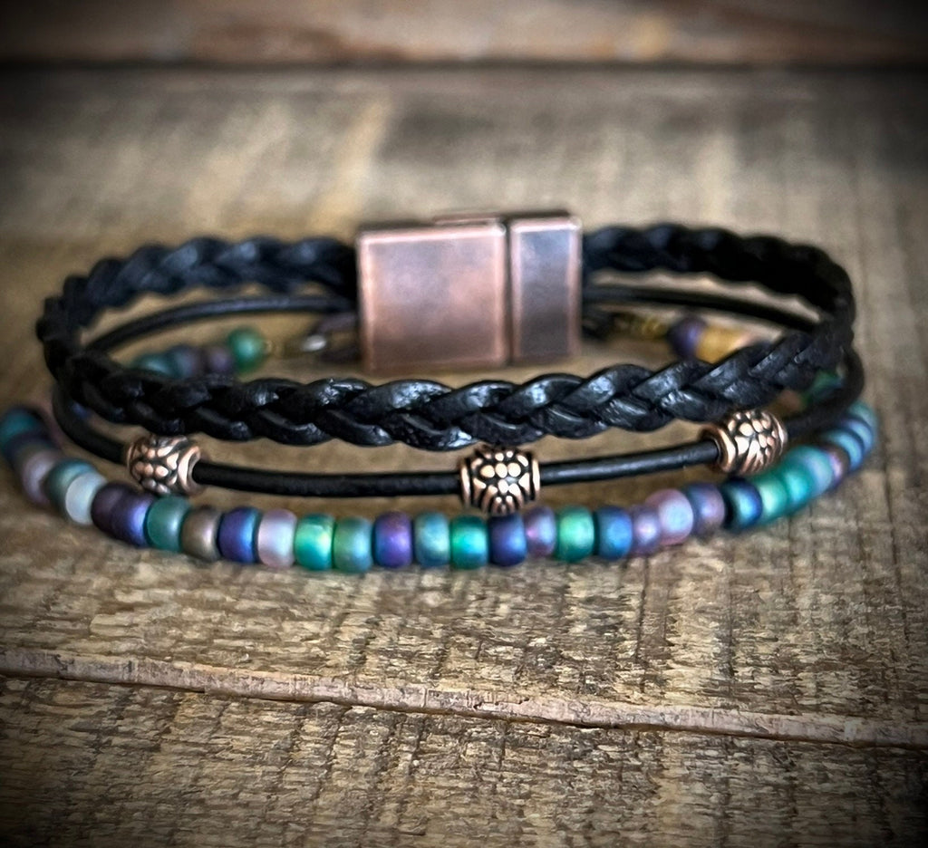 BohoWrapFrancesca Earthy Boho Wrap Bracelet with Magnetic Clasp