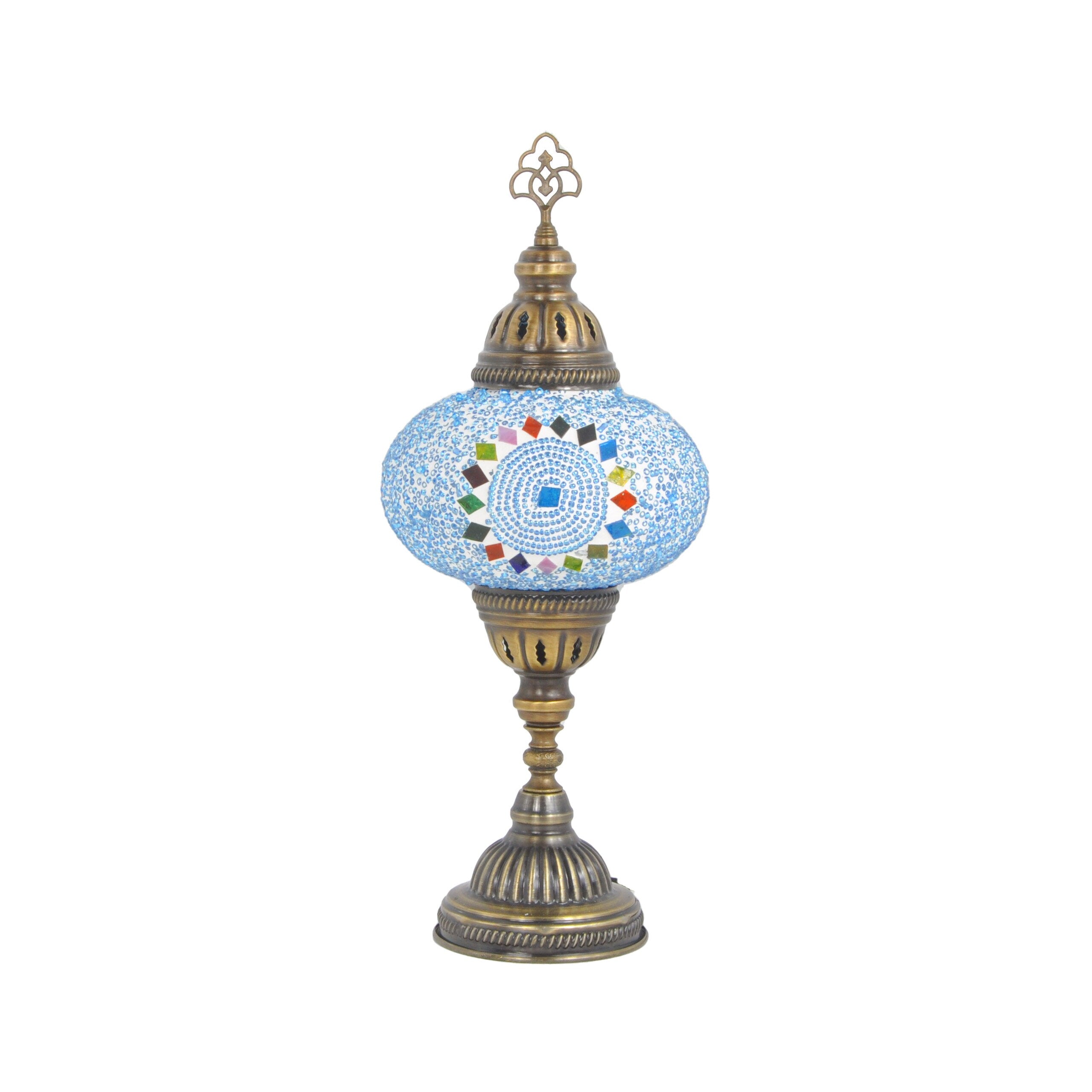 MoslandHome Handmade Turkish Mosaic Table Lamp Bohemian 6.5in