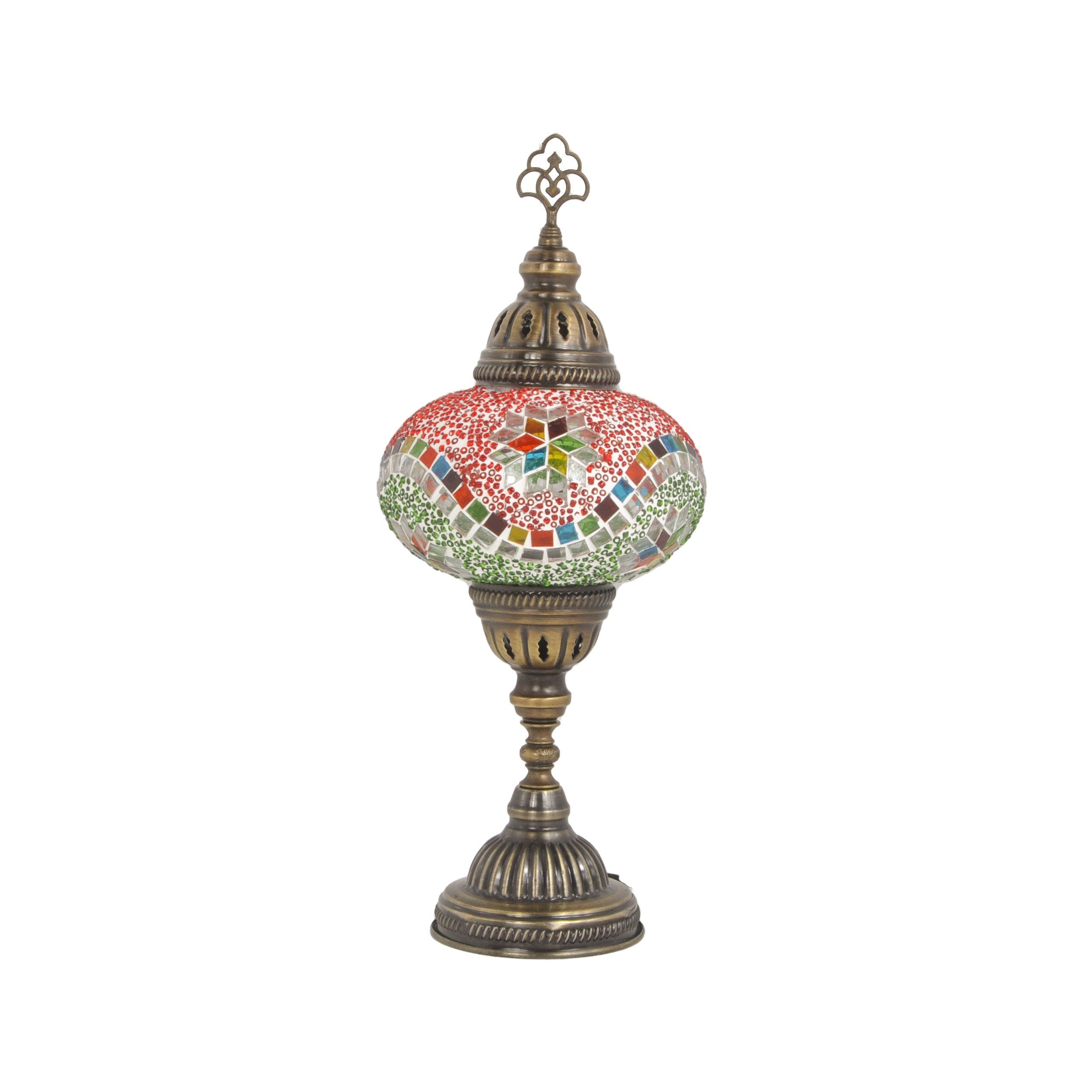 MoslandHome Handmade Turkish Mosaic Table Lamp Bohemian 6.5in
