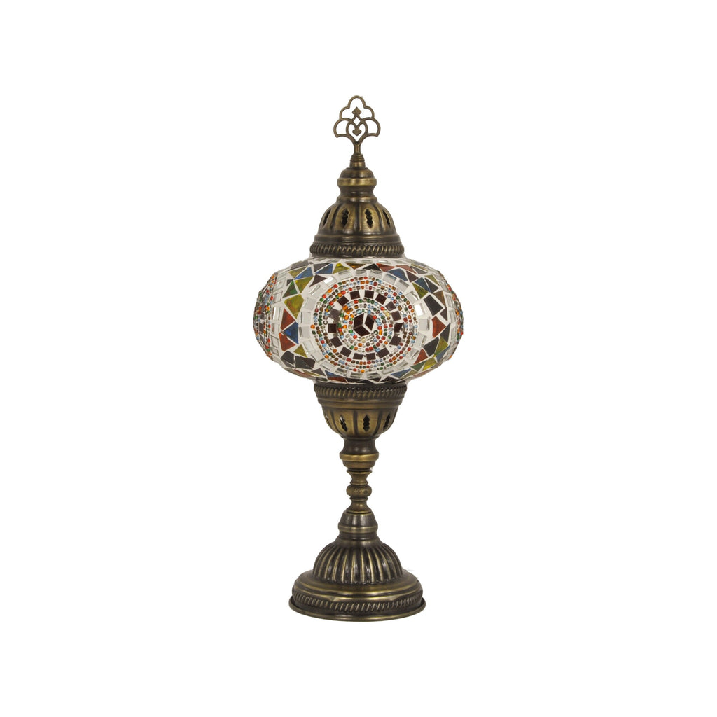 MoslandHome Handmade Turkish Mosaic Lamp: Bohemian Bedside Night Light 6.5in Globe