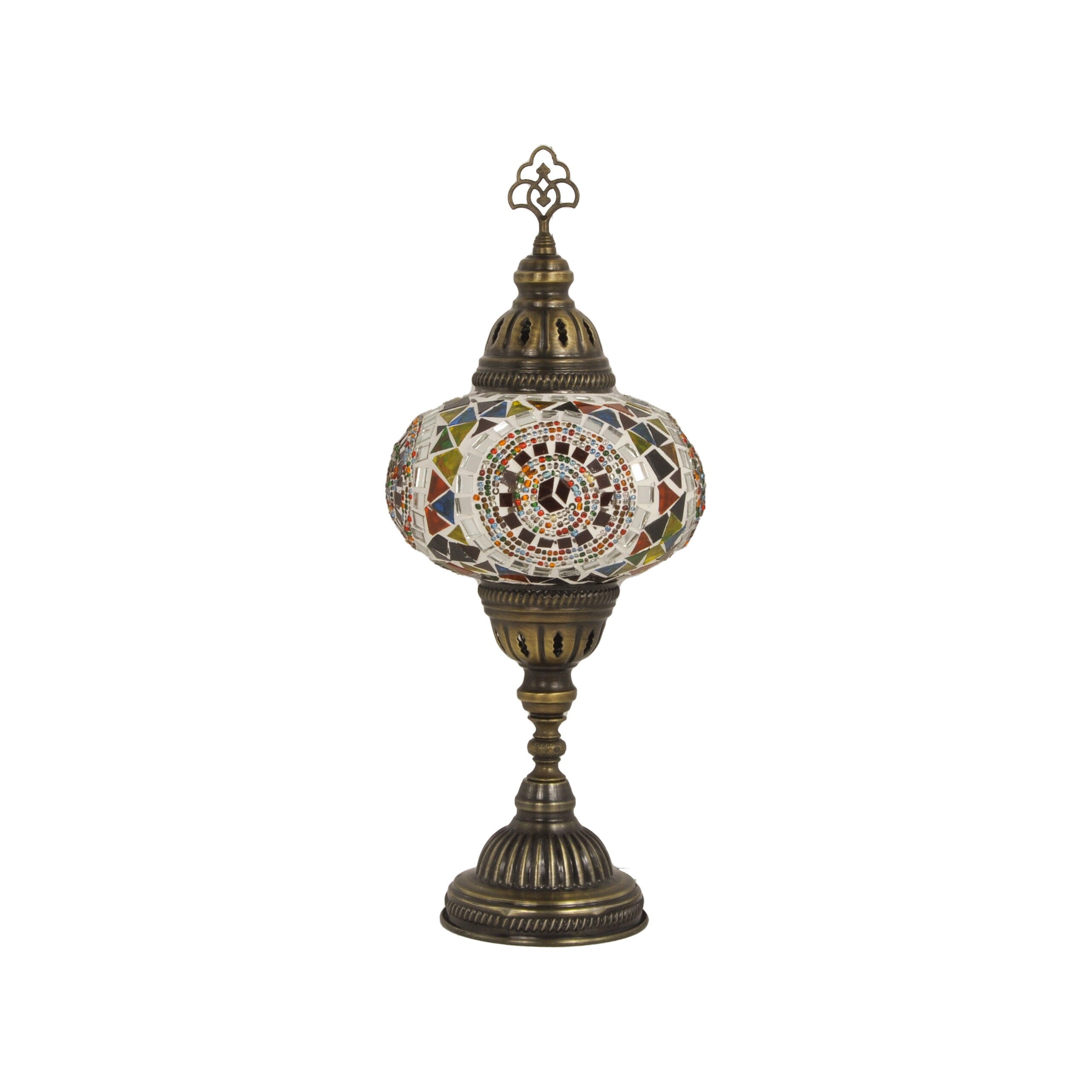 MoslandHome Handmade Turkish Mosaic Lamp: Bohemian Bedside Night Light 6.5in Globe
