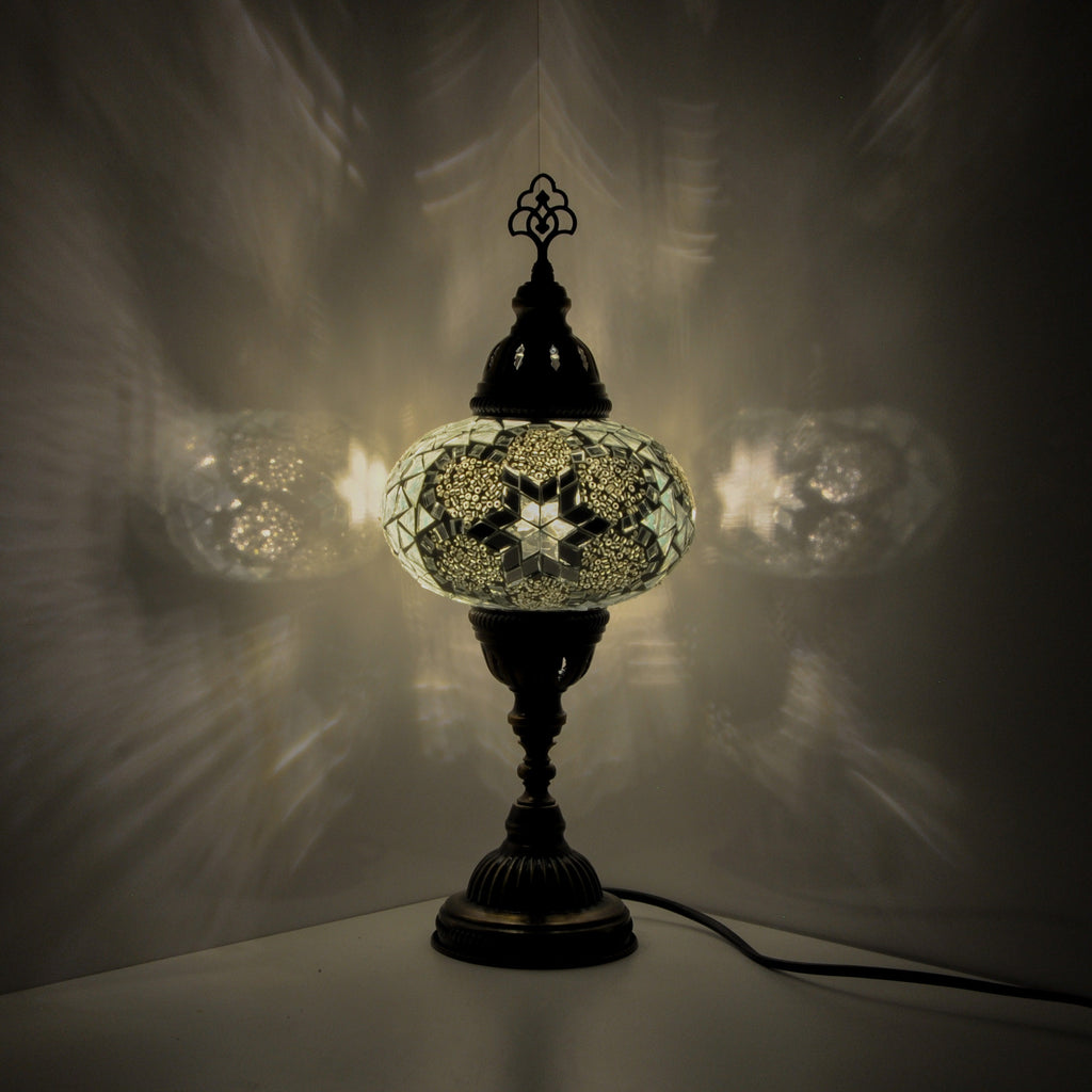 MoslandHome Handmade Mosaic Glass Table Lamp 6.5in