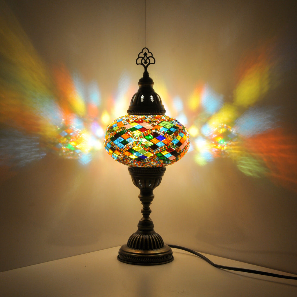 MoslandHome Handmade Mosaic Glass Table Lamp 6.5in