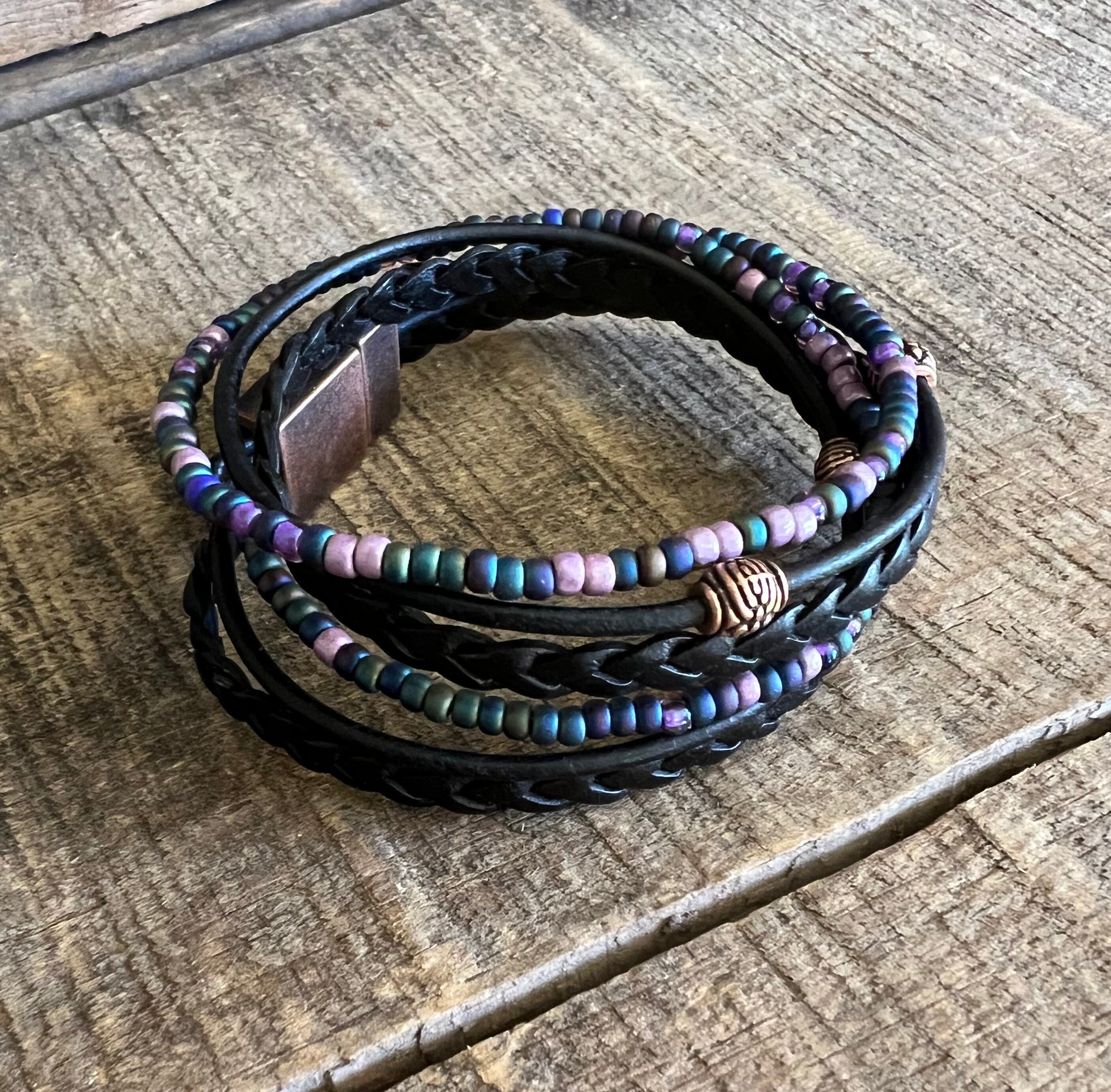 BohoWrapFrancesca Artisan Leather Wrap Bracelet Multi Layered Wanderlust