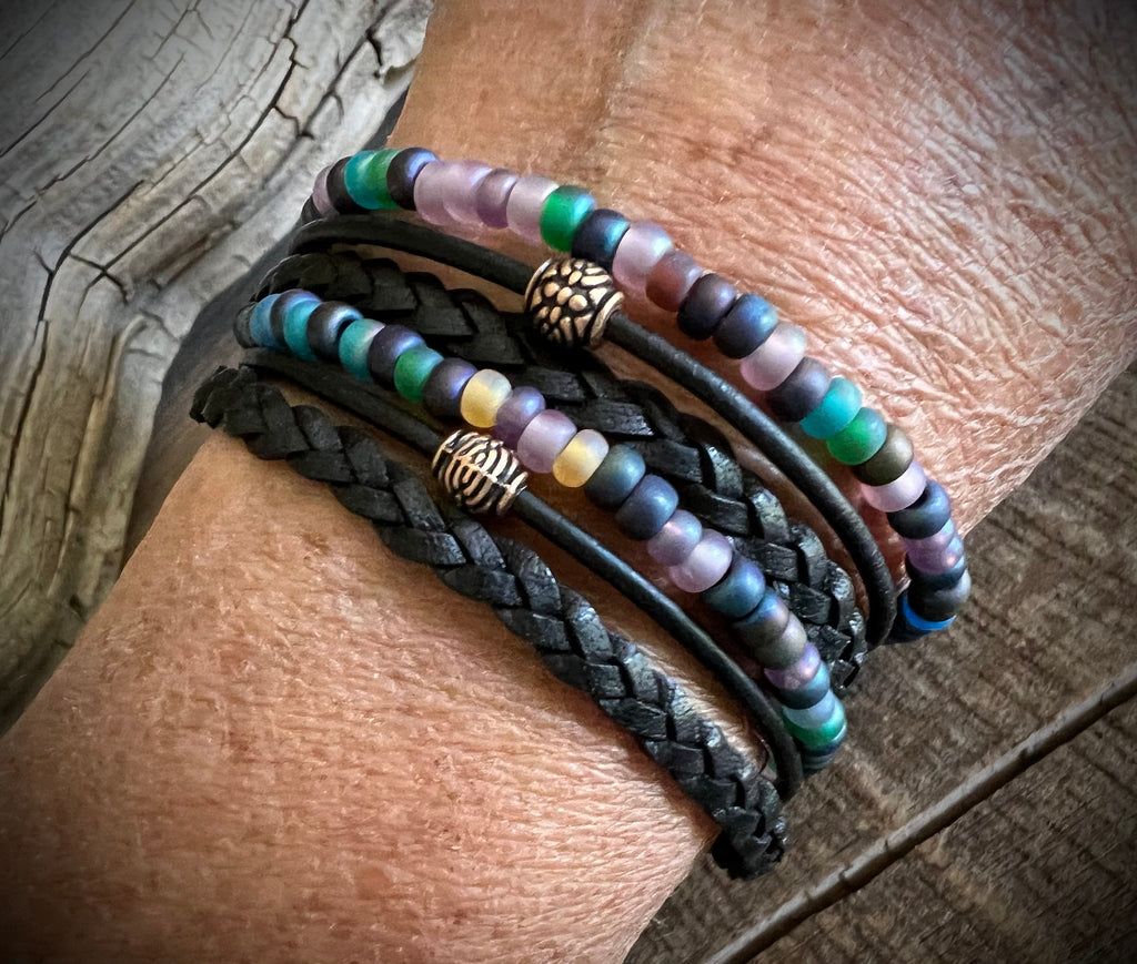 Wanderlust Multi Layered Beaded Bohemian Leather Wrap Bracelet