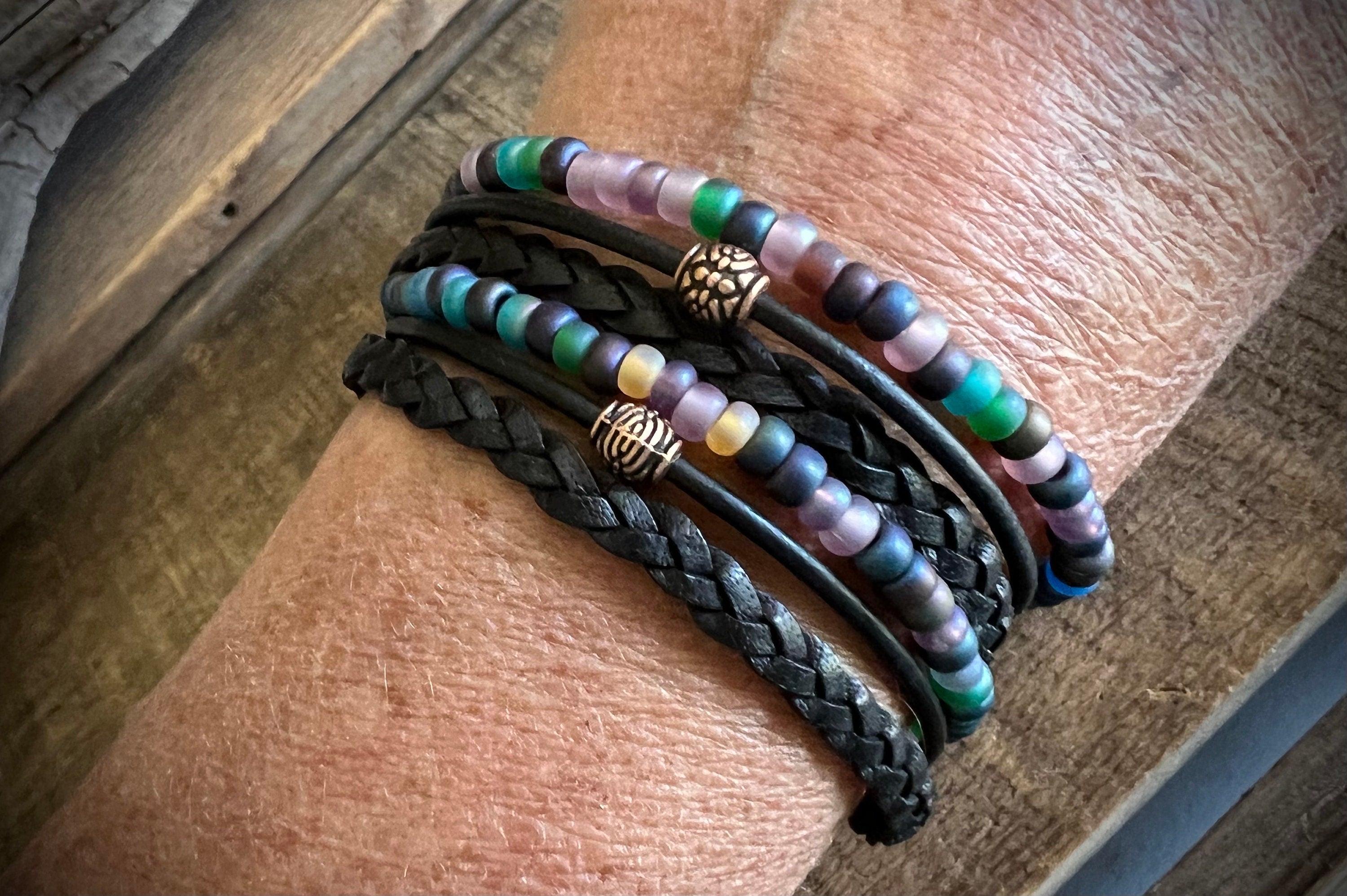 Wanderlust Multi Layered Beaded Bohemian Leather Wrap Bracelet