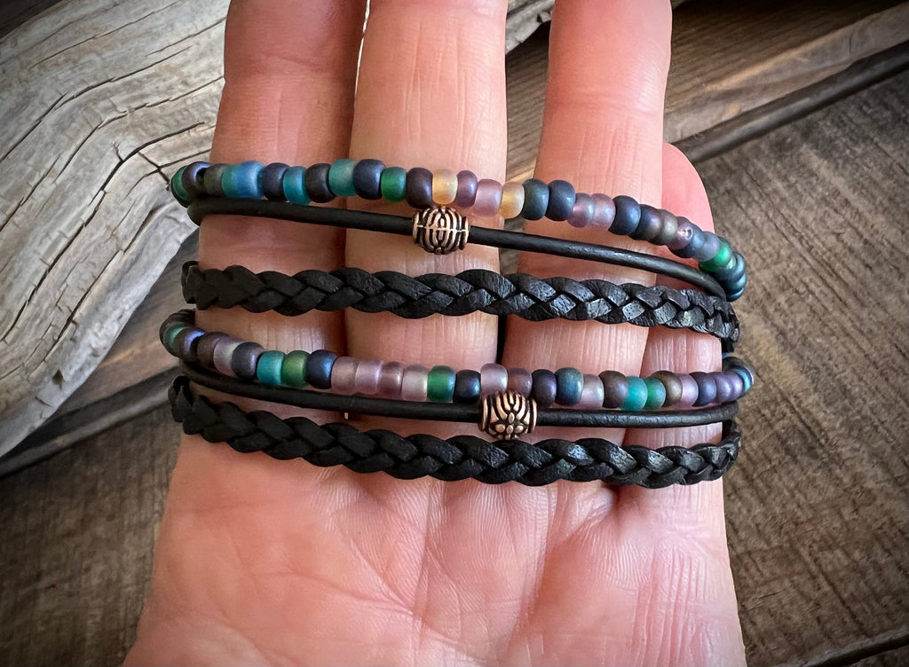 Wanderlust Multi Layered Beaded Bohemian Leather Wrap Bracelet