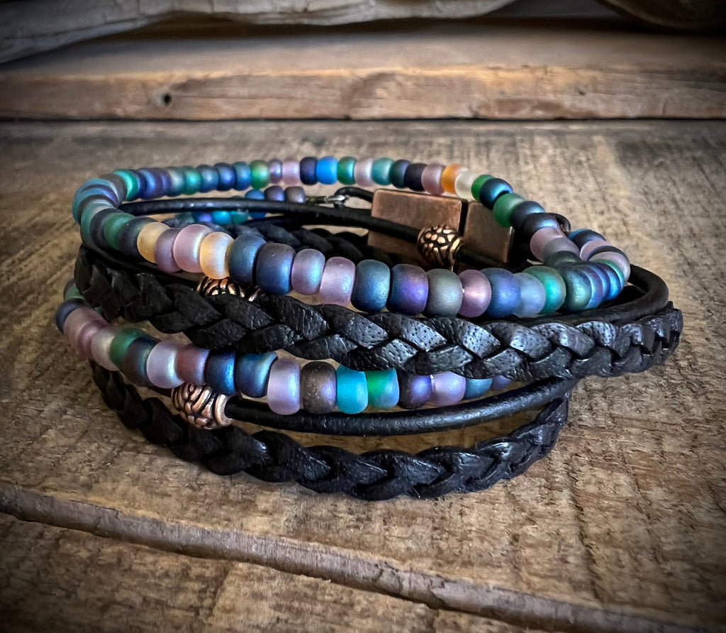 Wanderlust Multi Layered Beaded Bohemian Leather Wrap Bracelet