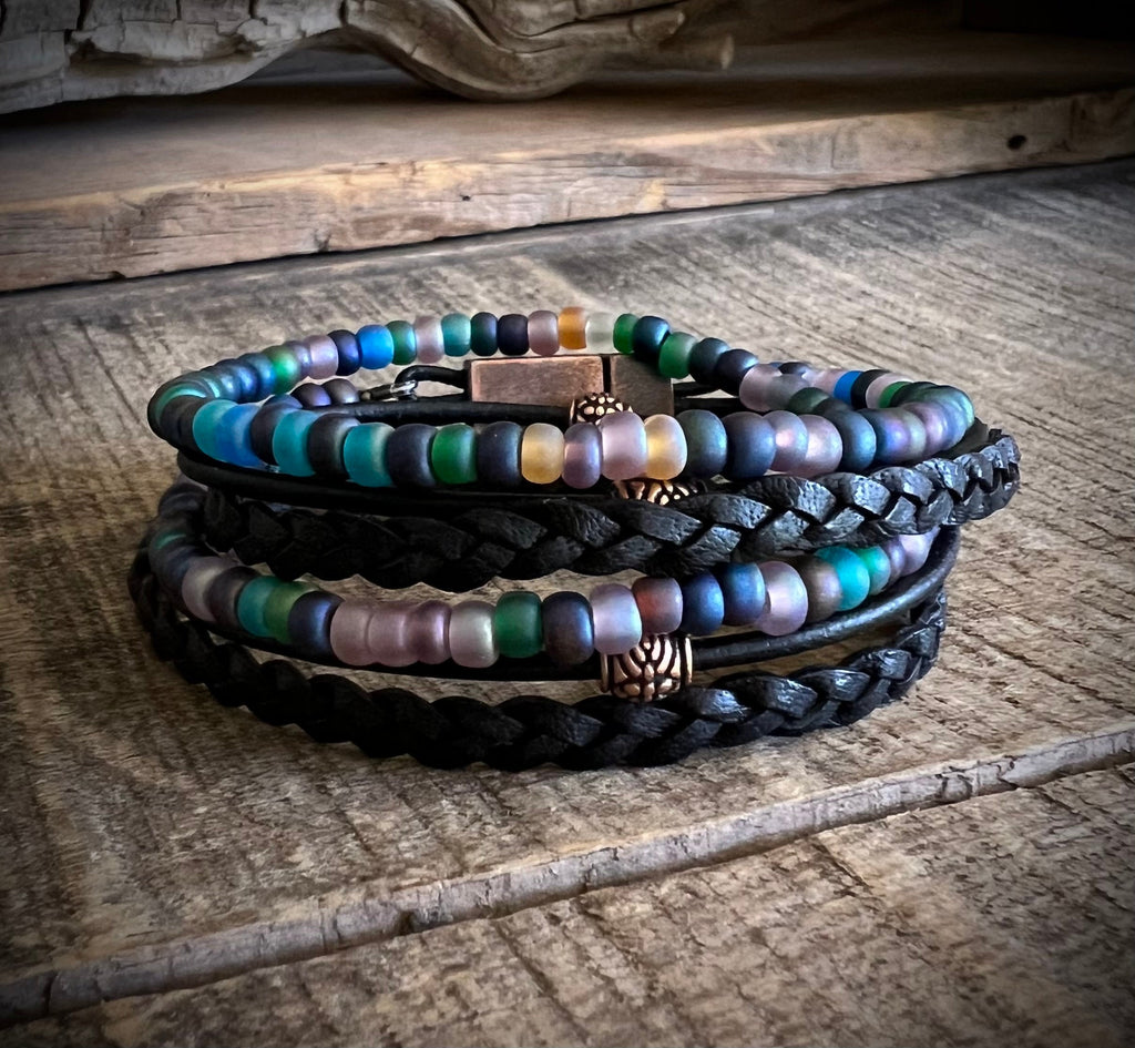 Wanderlust Multi Layered Beaded Bohemian Leather Wrap Bracelet