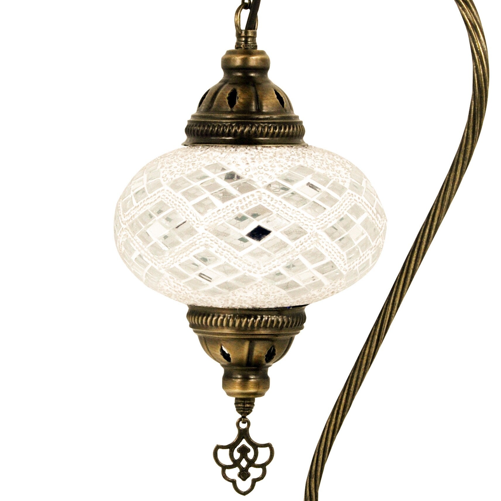 MoslandHome Handmade Turkish Mosaic Lamp Swan Neck Table Lamp