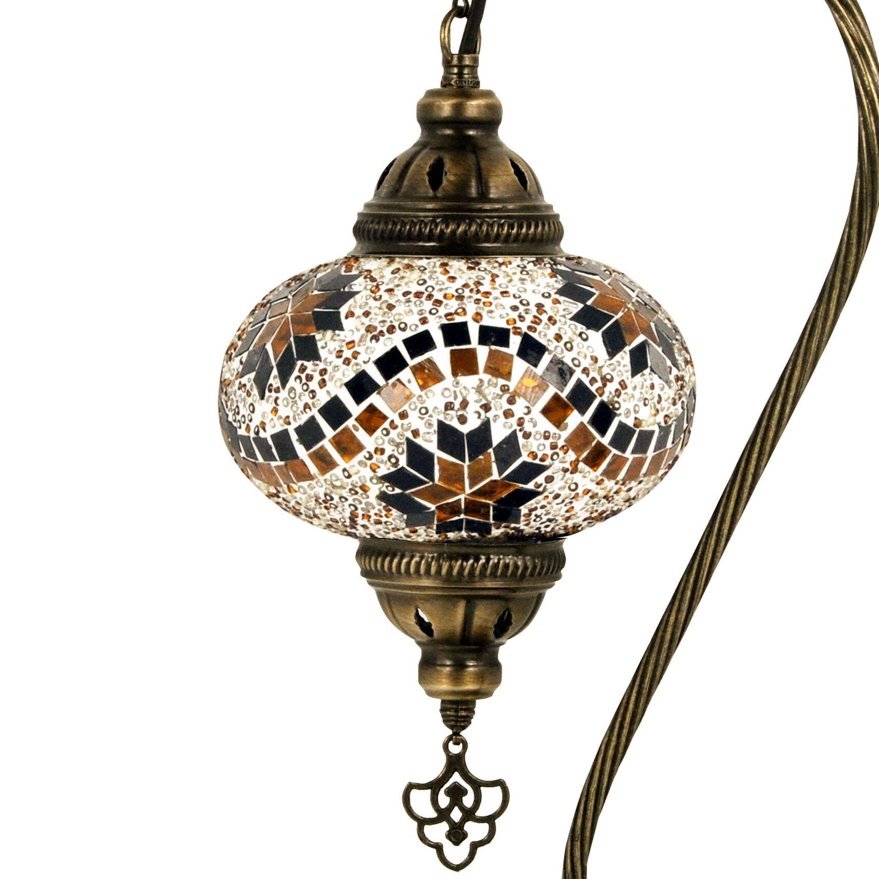 MoslandHome Handmade Turkish Mosaic Swan Neck Table Lamp