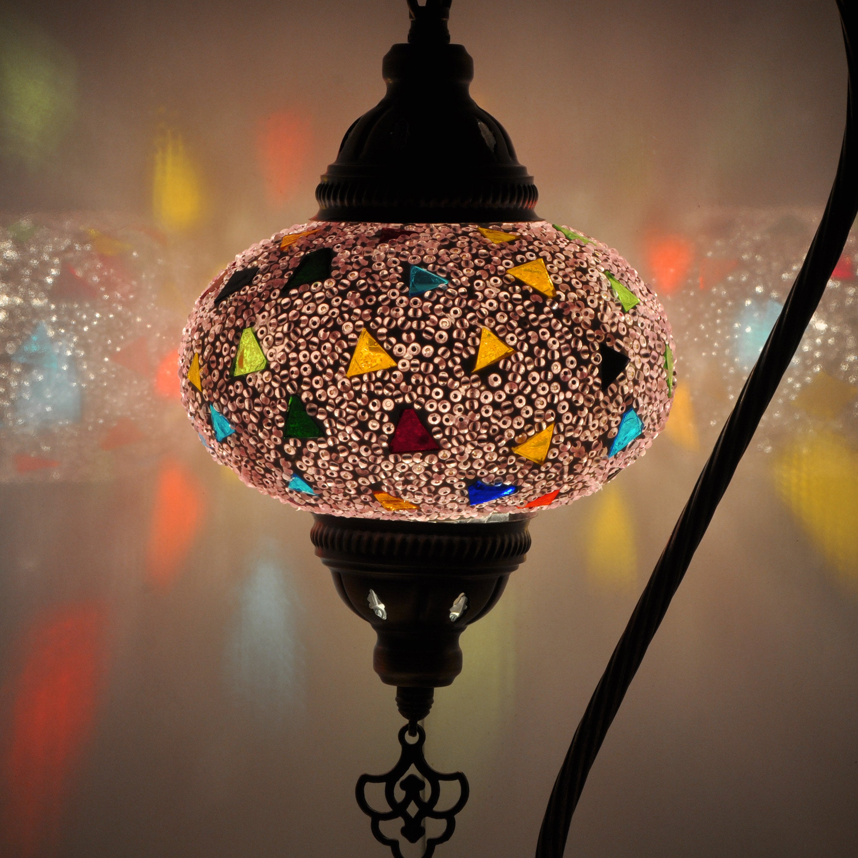 MoslandHome Turkish Mosaic Table Lamp Swan Neck 17cm