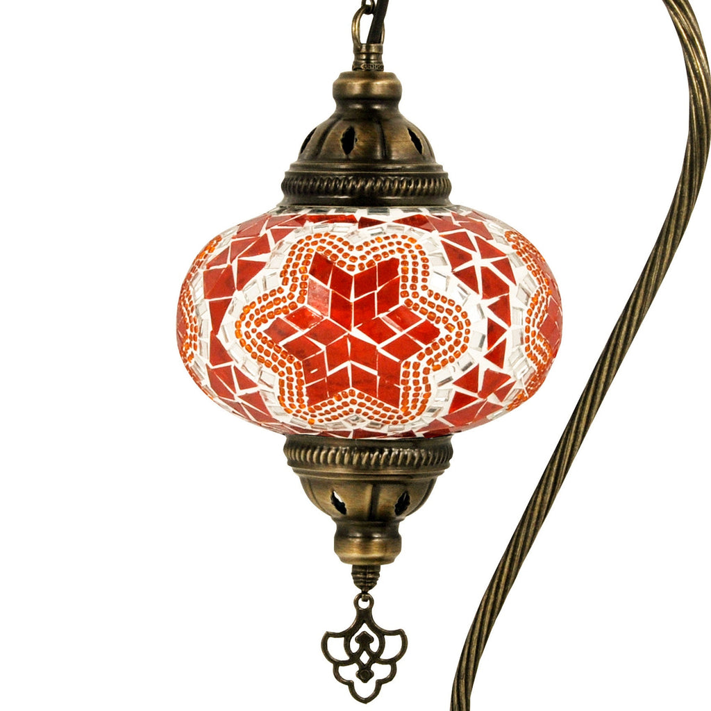 MoslandHome Handmade Turkish Mosaic Lamp Swan Neck Table Lamp