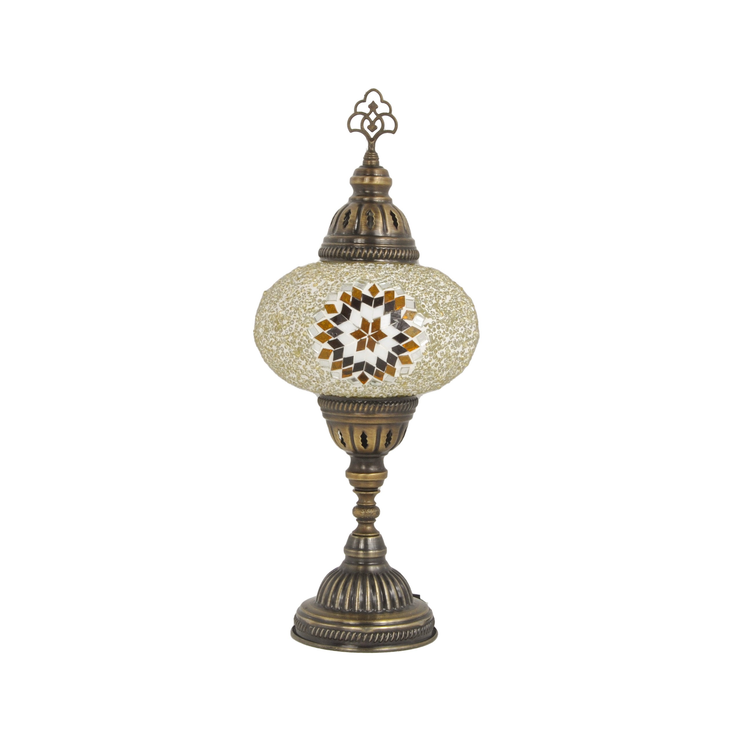 MoslandHome Handmade Turkish Mosaic Table Lamp Bohemian Bedside 35cm