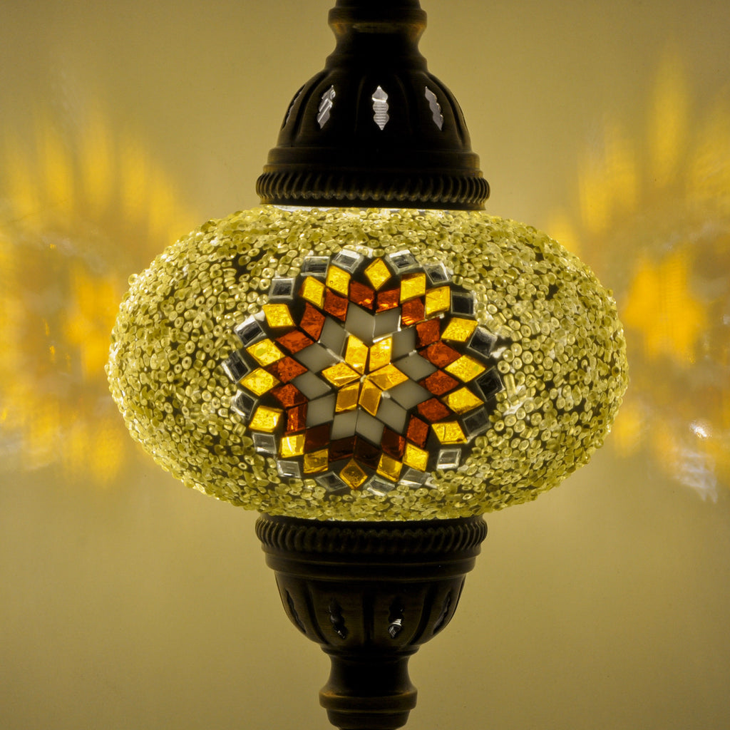 MoslandHome Handmade Turkish Mosaic Table Lamp Bohemian Bedside 35cm