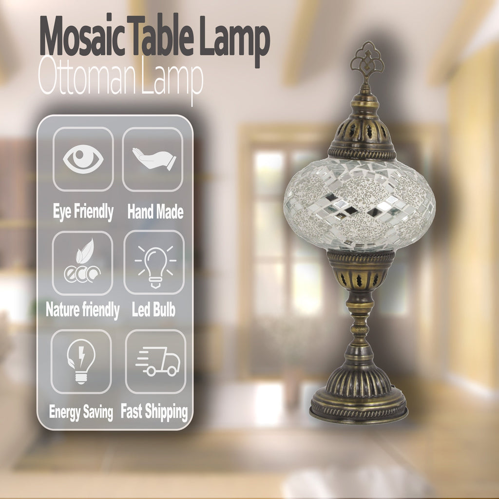 MoslandHome Handmade Turkish Mosaic Table Lamp Bohemian